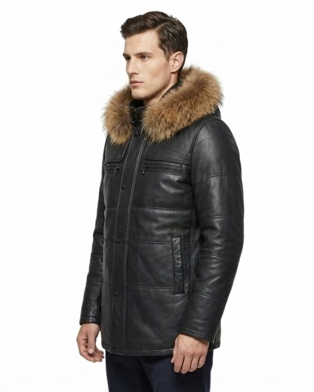 ΔΕΡΜΑΤΙΝΟ ΑΝΔΡΙΚΟ ΤΖΑΚΕΤ ΚΩΔΙΚΟΣ: 07-M-6340-FURBEIGE (BLACK T) - Image 4
