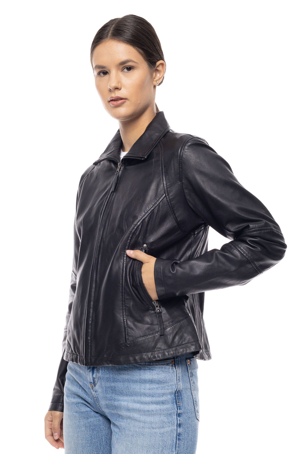 ΔΕΡΜΑΤΙΝΟ ΓΥΝΑΙΚΕΙΟ ΜΠΟΥΦΑΝ ΚΩΔΙΚΟΣ: 49-W-ALINA-F (BLACK) - Image 3