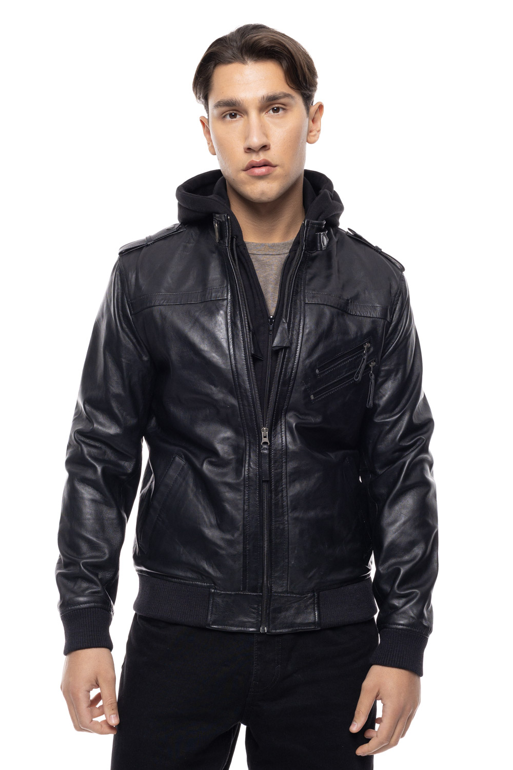ΔΕΡΜΑΤΙΝΟ ΑΝΔΡΙΚΟ ΜΠΟΥΦΑΝ ΚΩΔΙΚΟΣ: 49-M-NEW-1 (BLACK) - Image 3