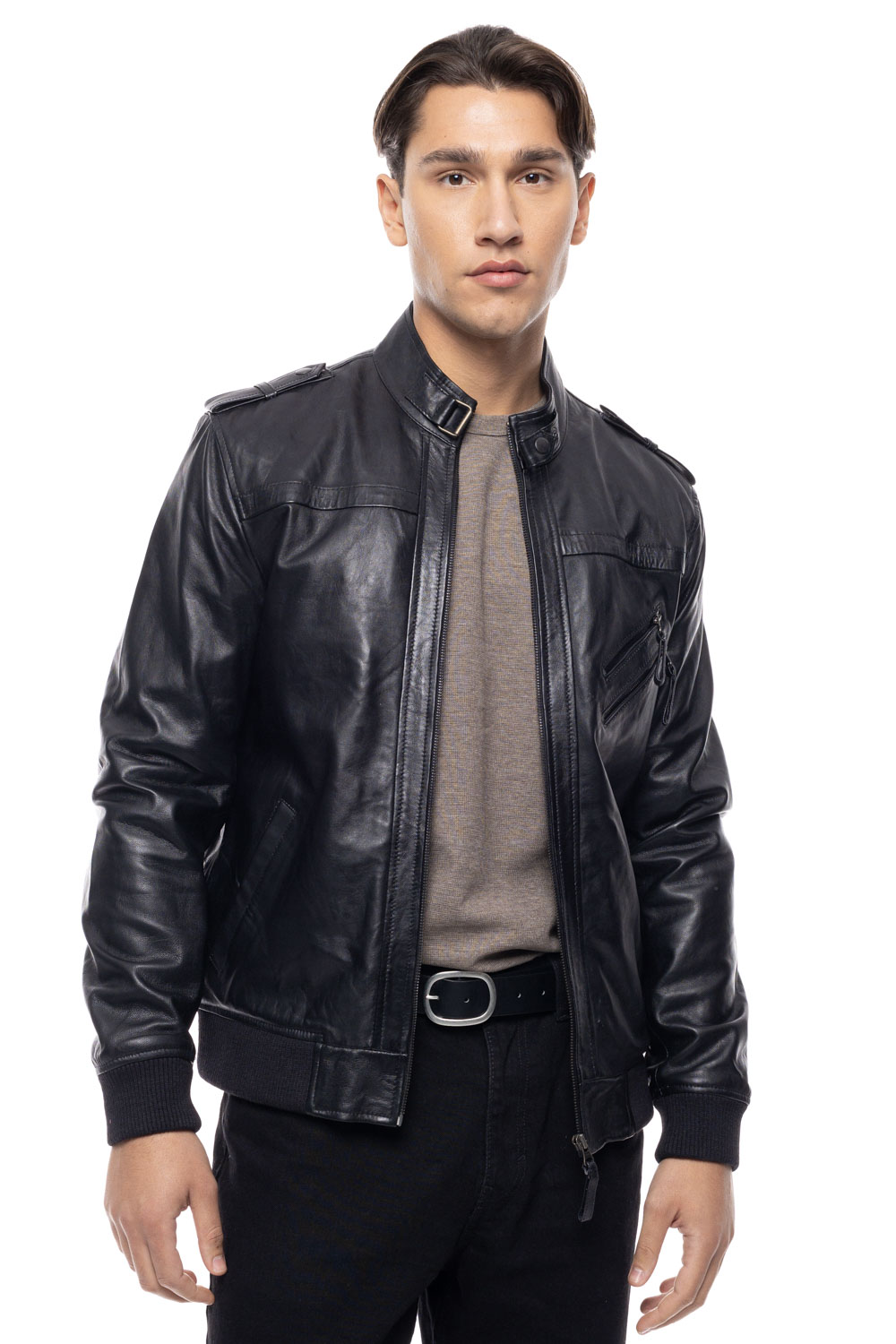 ΔΕΡΜΑΤΙΝΟ ΑΝΔΡΙΚΟ ΜΠΟΥΦΑΝ ΚΩΔΙΚΟΣ: 49-M-NEW-1 (BLACK) - Image 5