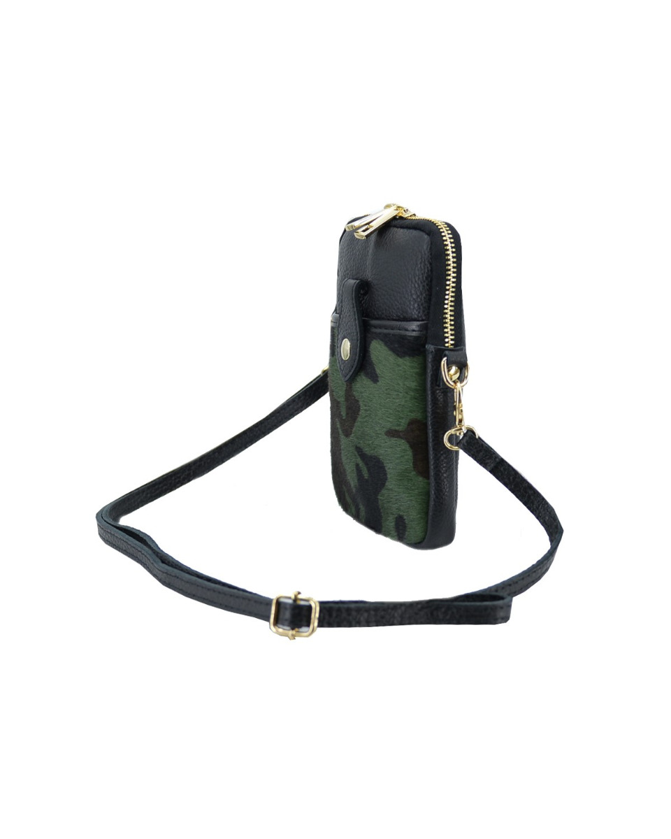 ΔΕΡΜΑΤΙΝΟ ΤΣΑΝΤΑΚΙ ΚΙΝΗΤΟΥ ΚΩΔΙΚΟΣ: 41-BAG-2402-64 (BLACK-COWGREEN) - Image 4