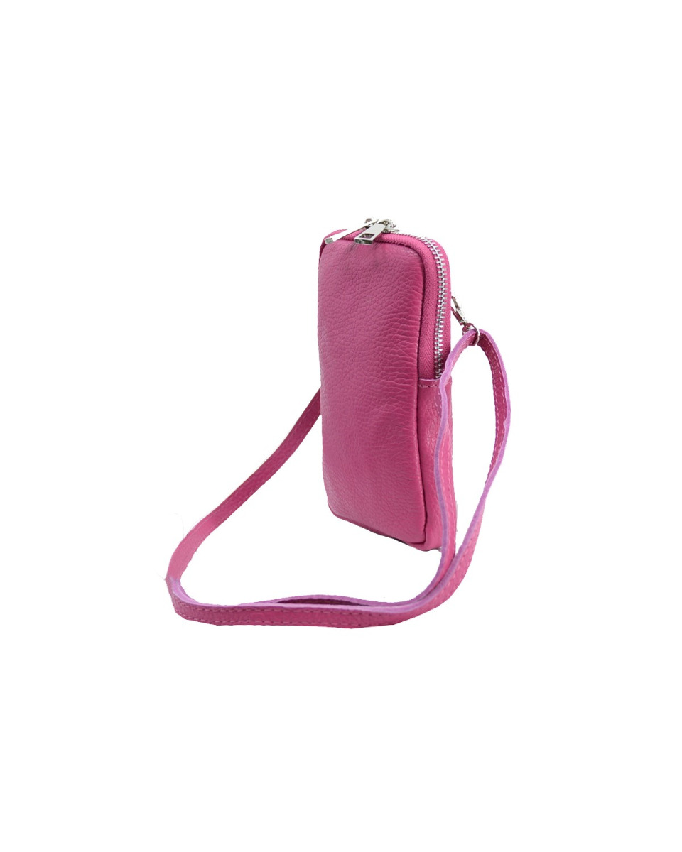 ΔΕΡΜΑΤΙΝΟ ΤΣΑΝΤΑΚΙ ΚΙΝΗΤΟΥ ΚΩΔΙΚΟΣ: 41-BAG-2402-66 (FUCHSIA) - Image 4