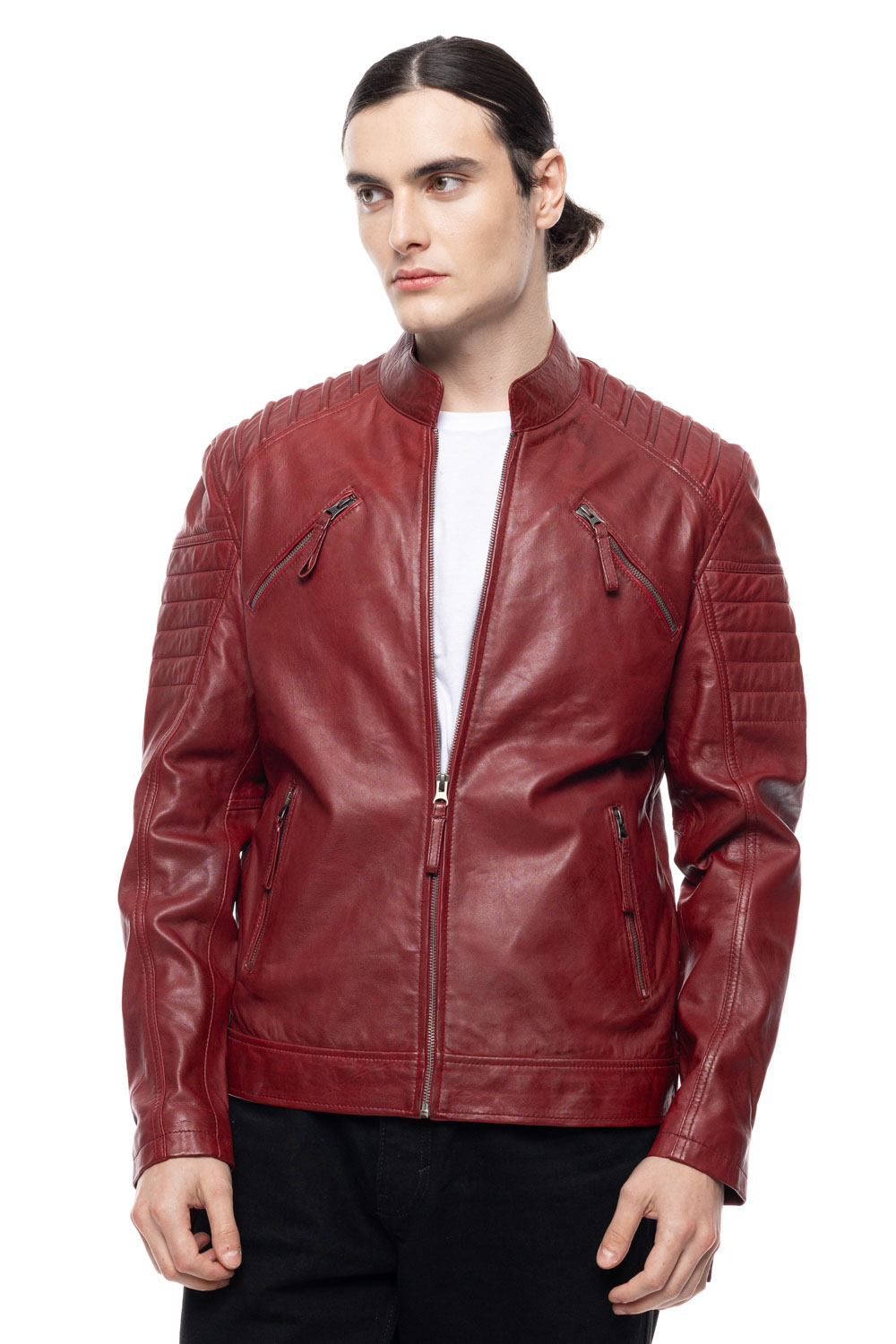ΔΕΡΜΑΤΙΝΟ ΑΝΔΡΙΚΟ ΜΠΟΥΦΑΝ ΚΩΔΙΚΟΣ: 49-M-8116 (RED) - Image 5