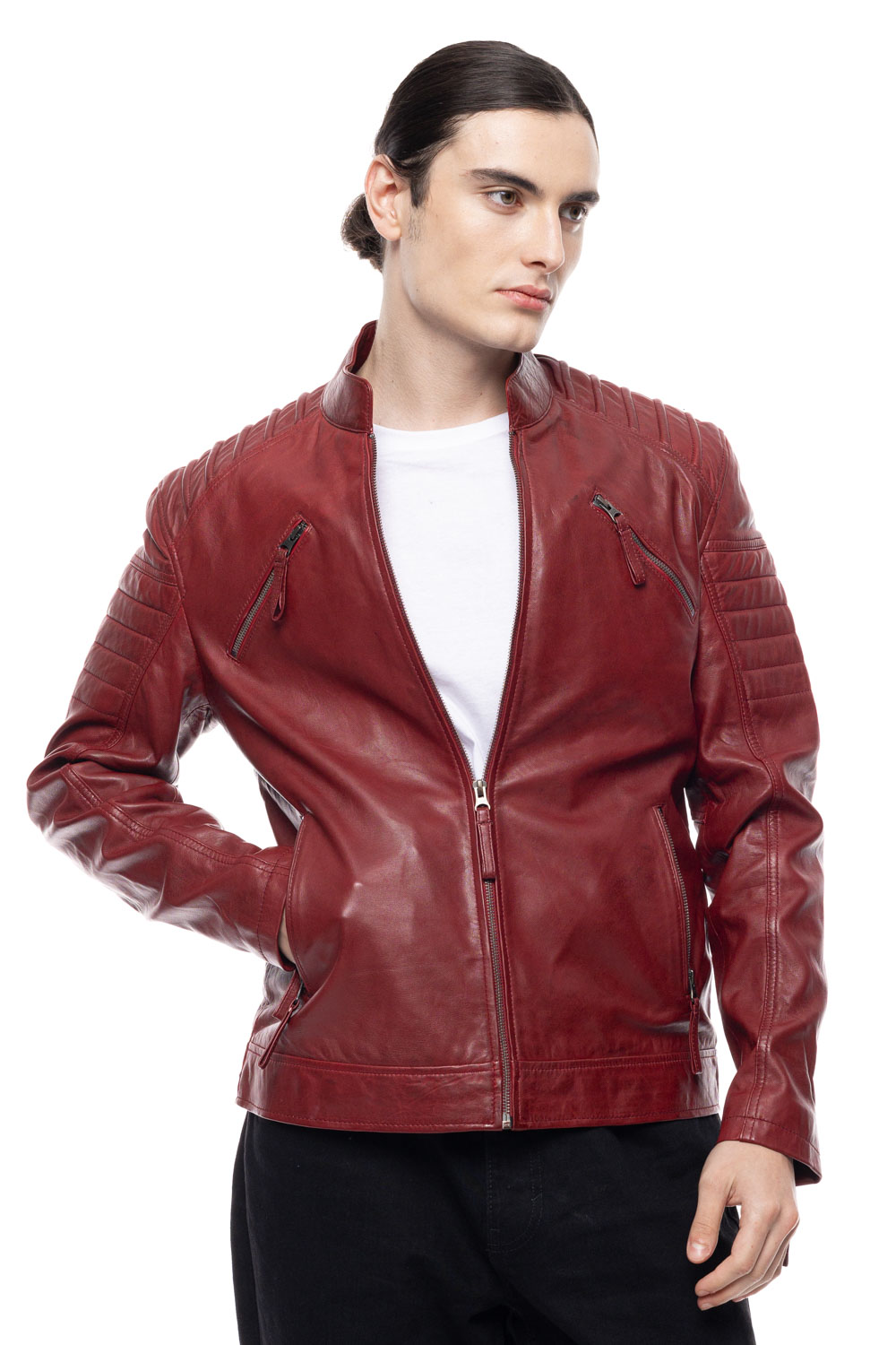 ΔΕΡΜΑΤΙΝΟ ΑΝΔΡΙΚΟ ΜΠΟΥΦΑΝ ΚΩΔΙΚΟΣ: 49-M-8116 (RED) - Image 4