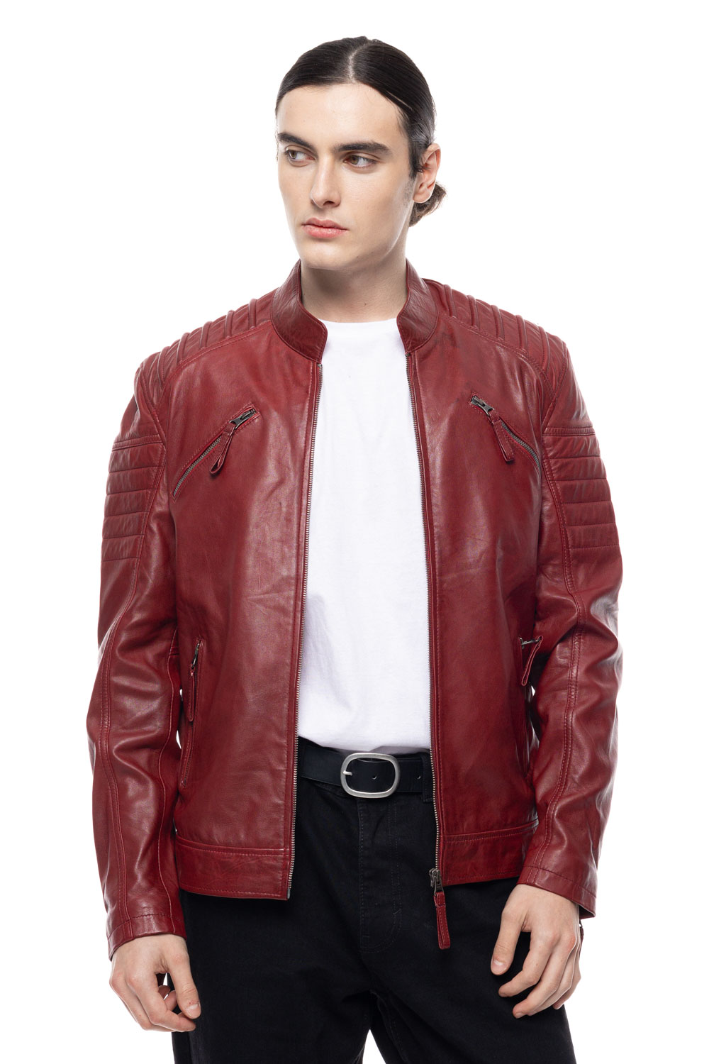 ΔΕΡΜΑΤΙΝΟ ΑΝΔΡΙΚΟ ΜΠΟΥΦΑΝ ΚΩΔΙΚΟΣ: 49-M-8116 (RED)