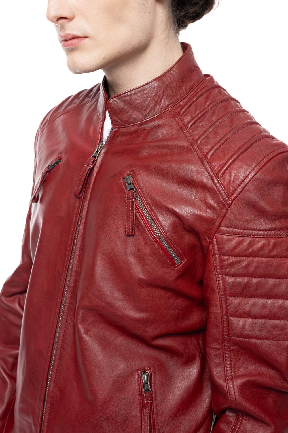 ΔΕΡΜΑΤΙΝΟ ΑΝΔΡΙΚΟ ΜΠΟΥΦΑΝ ΚΩΔΙΚΟΣ: 49-M-8116 (RED) - Image 7