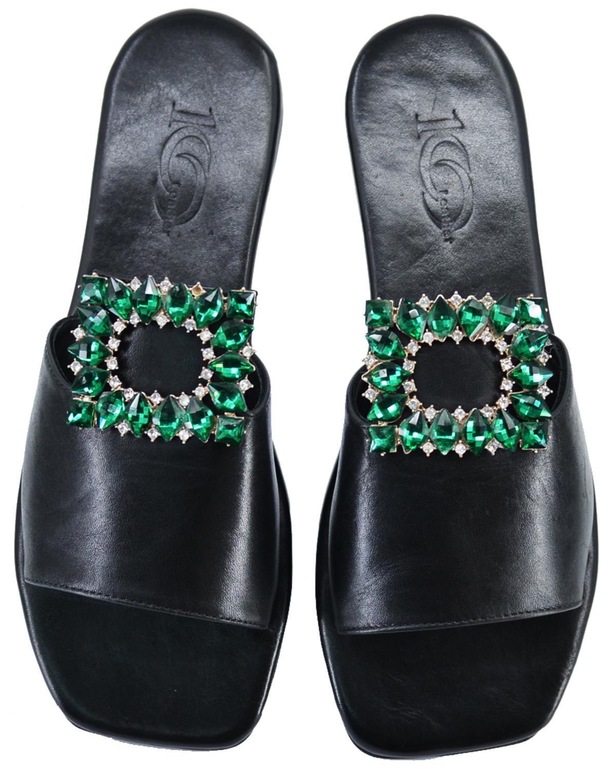 ΔΕΡΜΑΤΙΝΕΣ ΓΥΝΑΙΚΕΙΕΣ ΠΑΝΤΟΦΛΕΣ: 56-W-11/23 (BLACK-GREEN) - Image 3