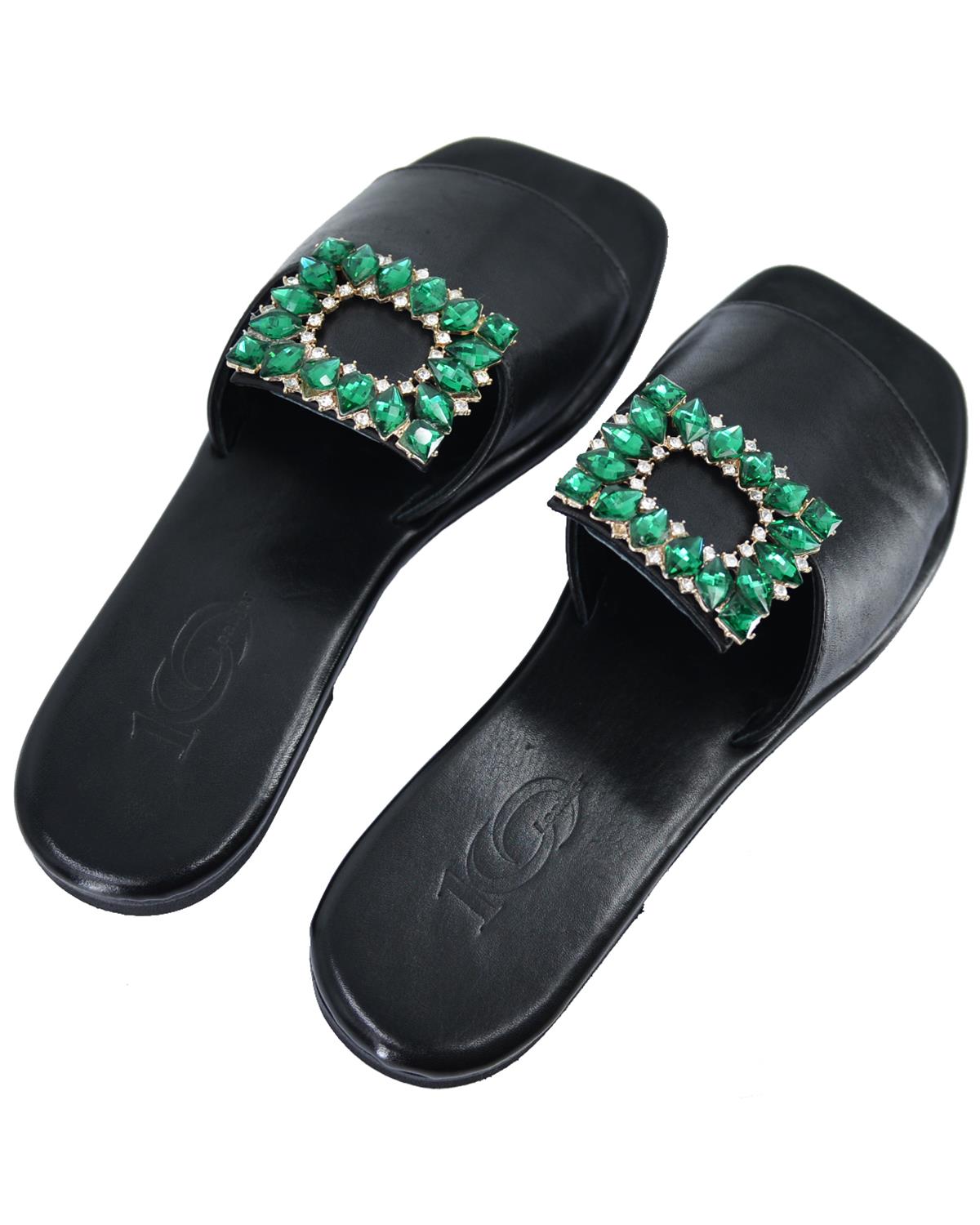 ΔΕΡΜΑΤΙΝΕΣ ΓΥΝΑΙΚΕΙΕΣ ΠΑΝΤΟΦΛΕΣ: 56-W-11/23 (BLACK-GREEN) - Image 6