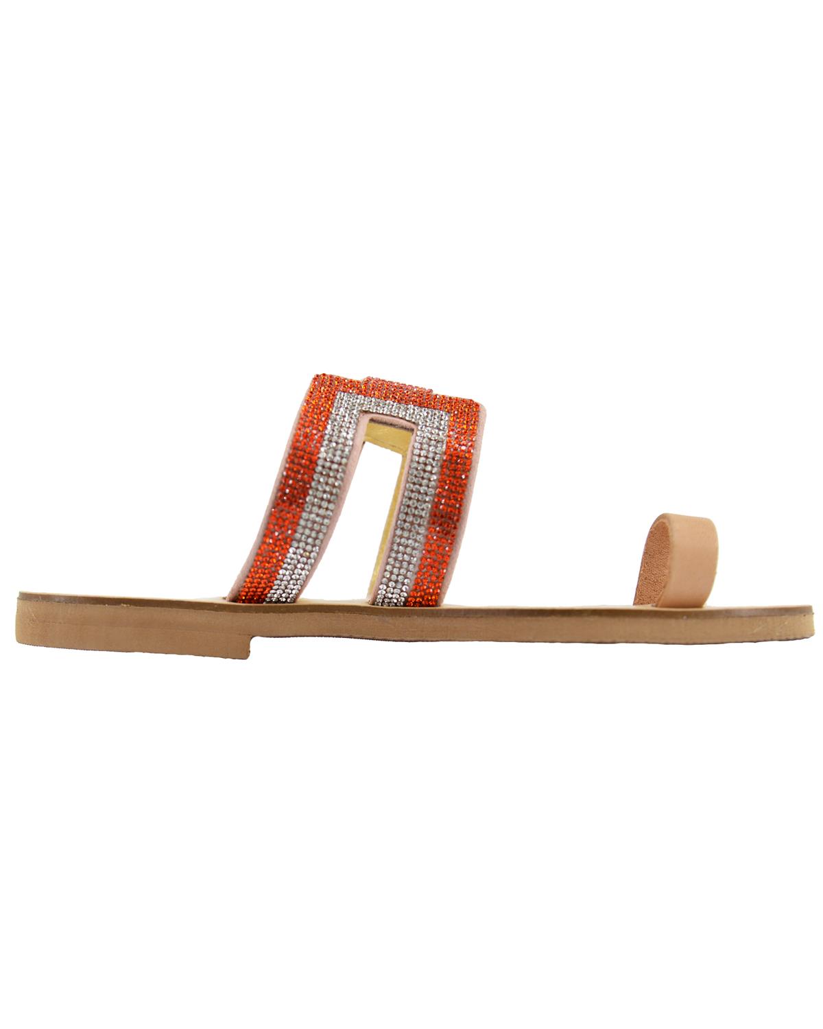 ΔΕΡΜΑΤΙΝΕΣ ΓΥΝΑΙΚΕΙΕΣ ΠΑΝΤΟΦΛΕΣ: 54-W-15/0007 (NATURAL/TANGERINE) - Image 4