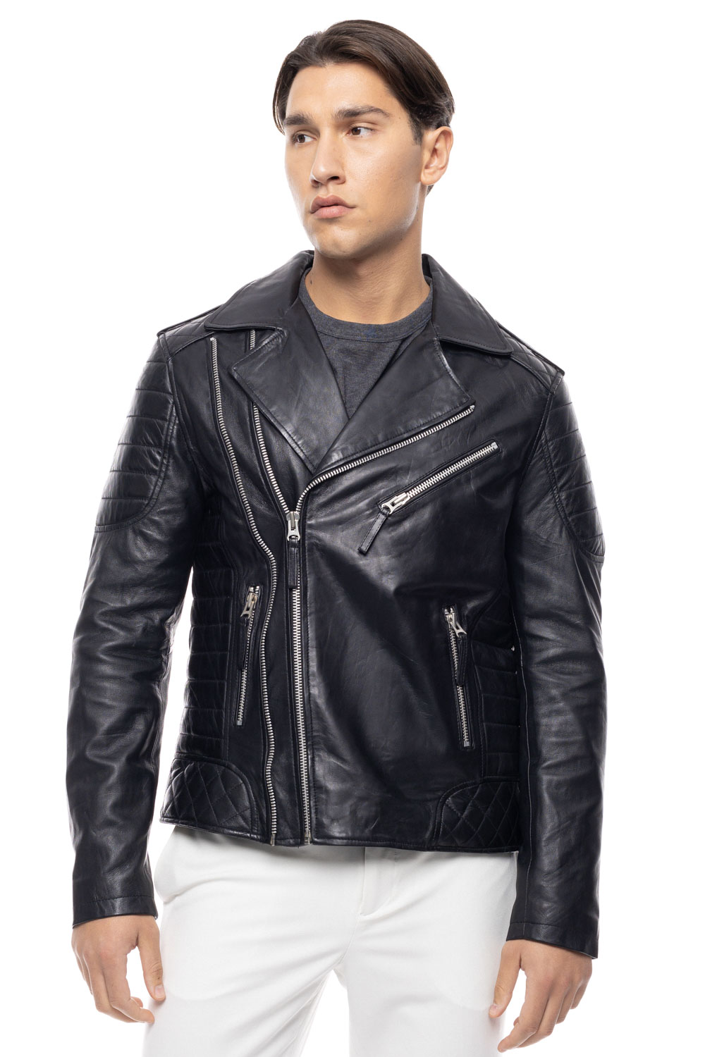 ΔΕΡΜΑΤΙΝΟ ΑΝΔΡΙΚΟ ΜΠΟΥΦΑΝ ΚΩΔΙΚΟΣ: 49-M-1151-SILVER (BLACK)