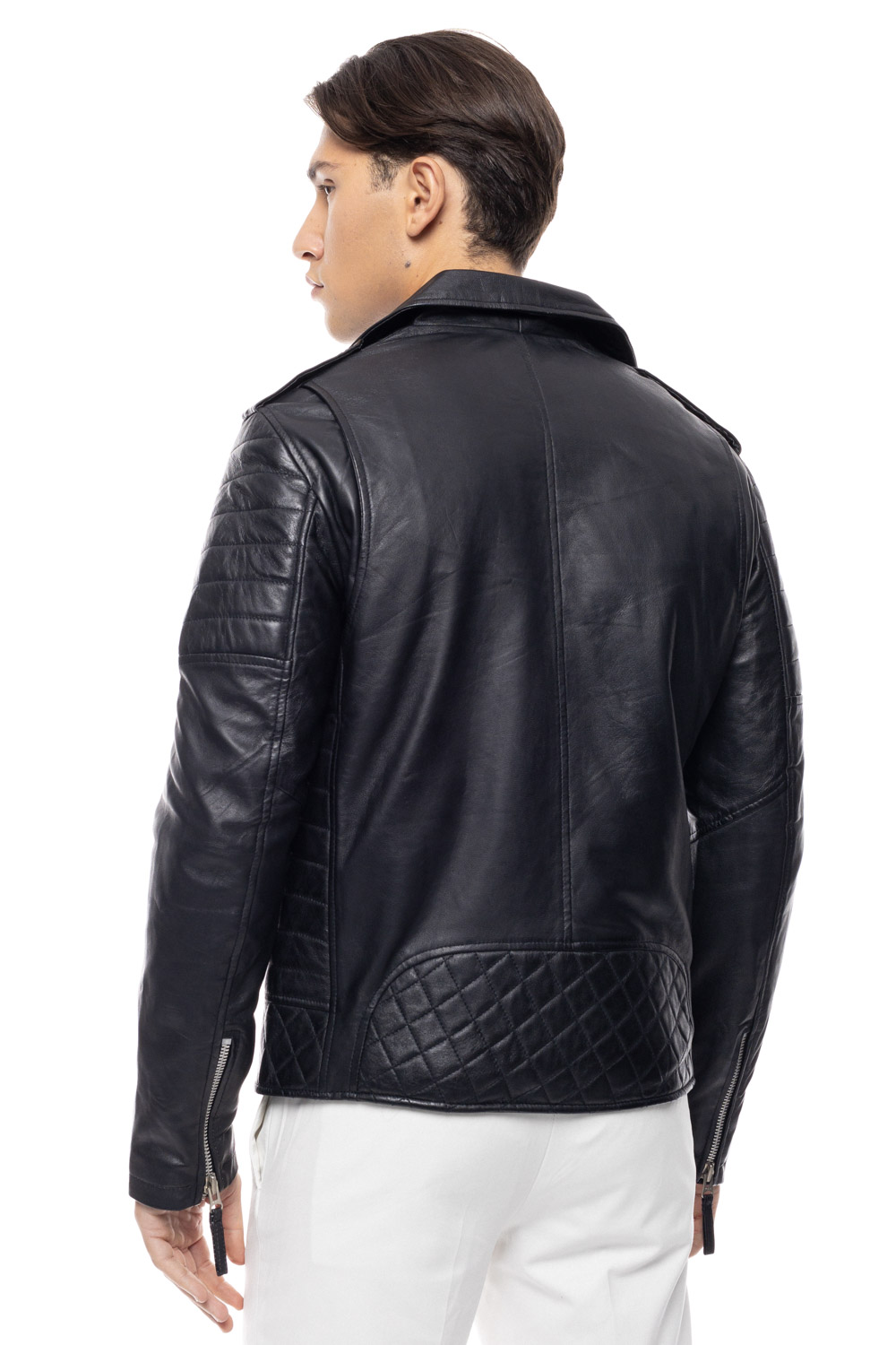 ΔΕΡΜΑΤΙΝΟ ΑΝΔΡΙΚΟ ΜΠΟΥΦΑΝ ΚΩΔΙΚΟΣ: 49-M-1151-SILVER (BLACK) - Image 4