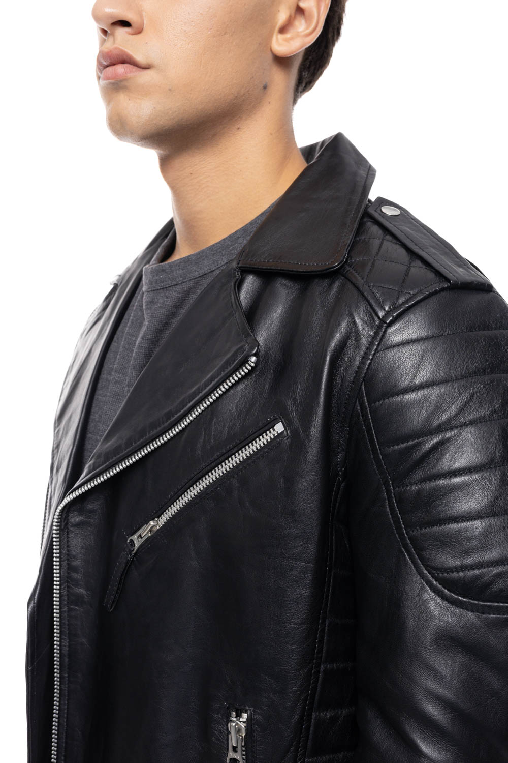 ΔΕΡΜΑΤΙΝΟ ΑΝΔΡΙΚΟ ΜΠΟΥΦΑΝ ΚΩΔΙΚΟΣ: 49-M-1151-SILVER (BLACK) - Image 6