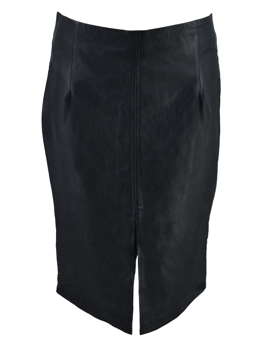 ΔΕΡΜΑΤΙΝΗ ΓΥΝΑΙΚΕΙΑ ΦΟΥΣΤΑ ΚΩΔΙΚΟΣ: 37-W-SKIRT-2 (BLACK) - Image 3