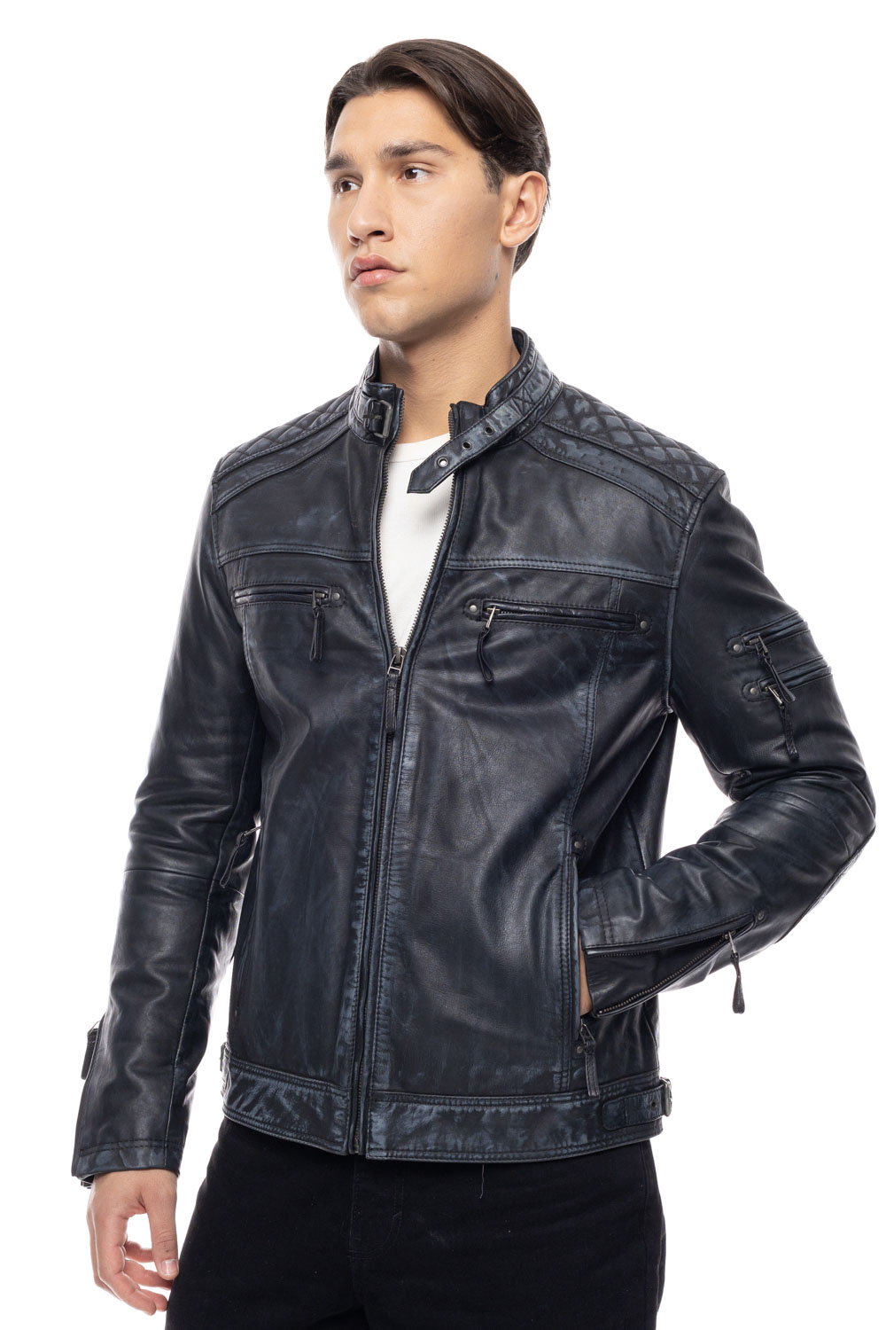 ΔΕΡΜΑΤΙΝΟ ΑΝΔΡΙΚΟ ΜΠΟΥΦΑΝ ΚΩΔΙΚΟΣ: 37-M-EKTOR (BLACK-GREY)