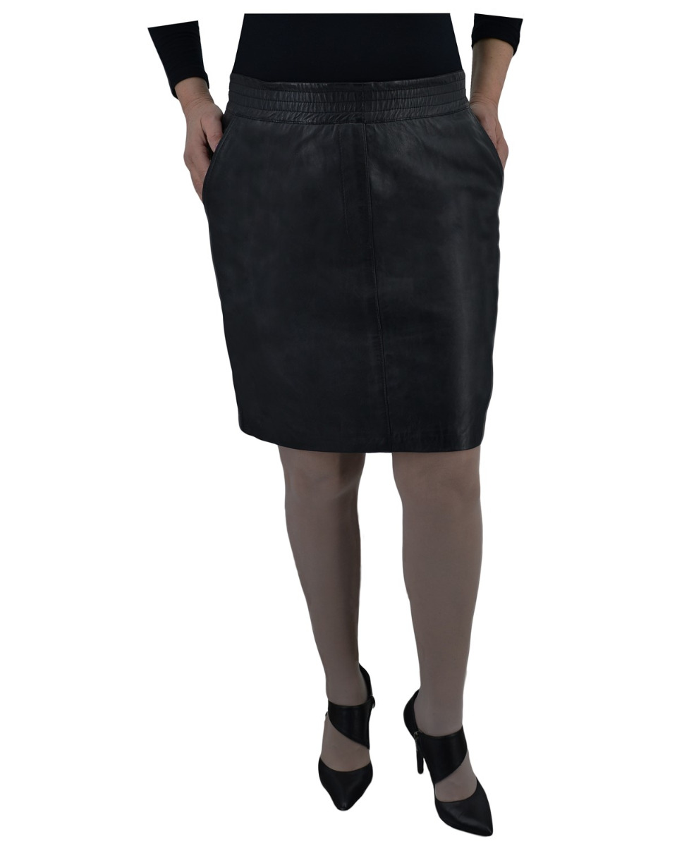 ΔΕΡΜΑΤΙΝΗ ΓΥΝΑΙΚΕΙΑ ΦΟΥΣΤΑ ΚΩΔΙΚΟΣ: 37-W-SKIRT-1 (BLACK) - Image 6