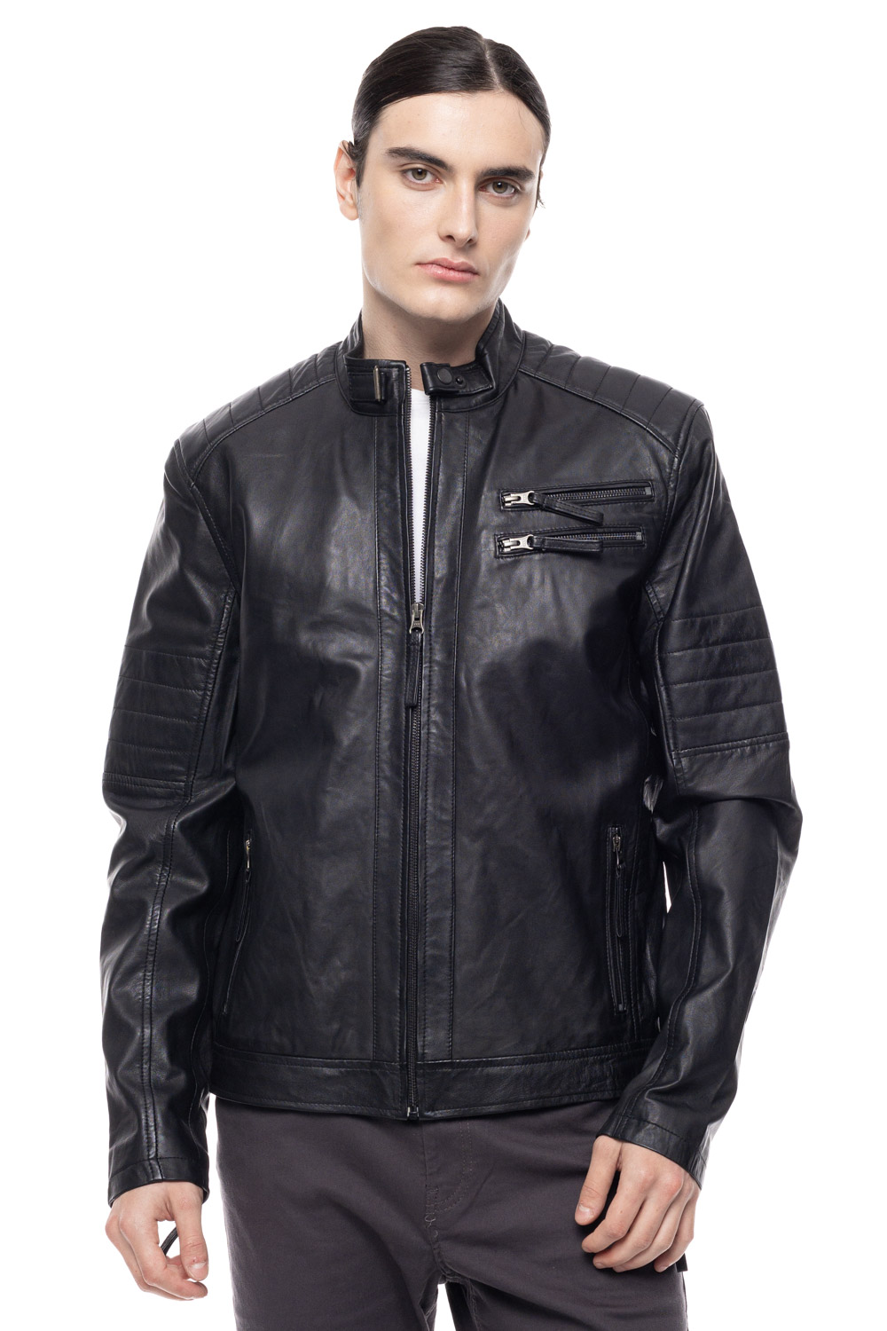 ΔΕΡΜΑΤΙΝΟ ΑΝΔΡΙΚΟ ΜΠΟΥΦΑΝ ΚΩΔΙΚΟΣ: 49-M-1123-4 (BLACK) - Image 4