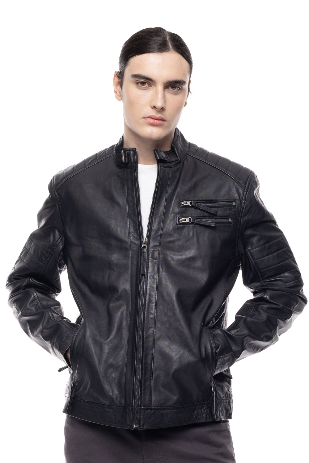 ΔΕΡΜΑΤΙΝΟ ΑΝΔΡΙΚΟ ΜΠΟΥΦΑΝ ΚΩΔΙΚΟΣ: 49-M-1123-4 (BLACK) - Image 3