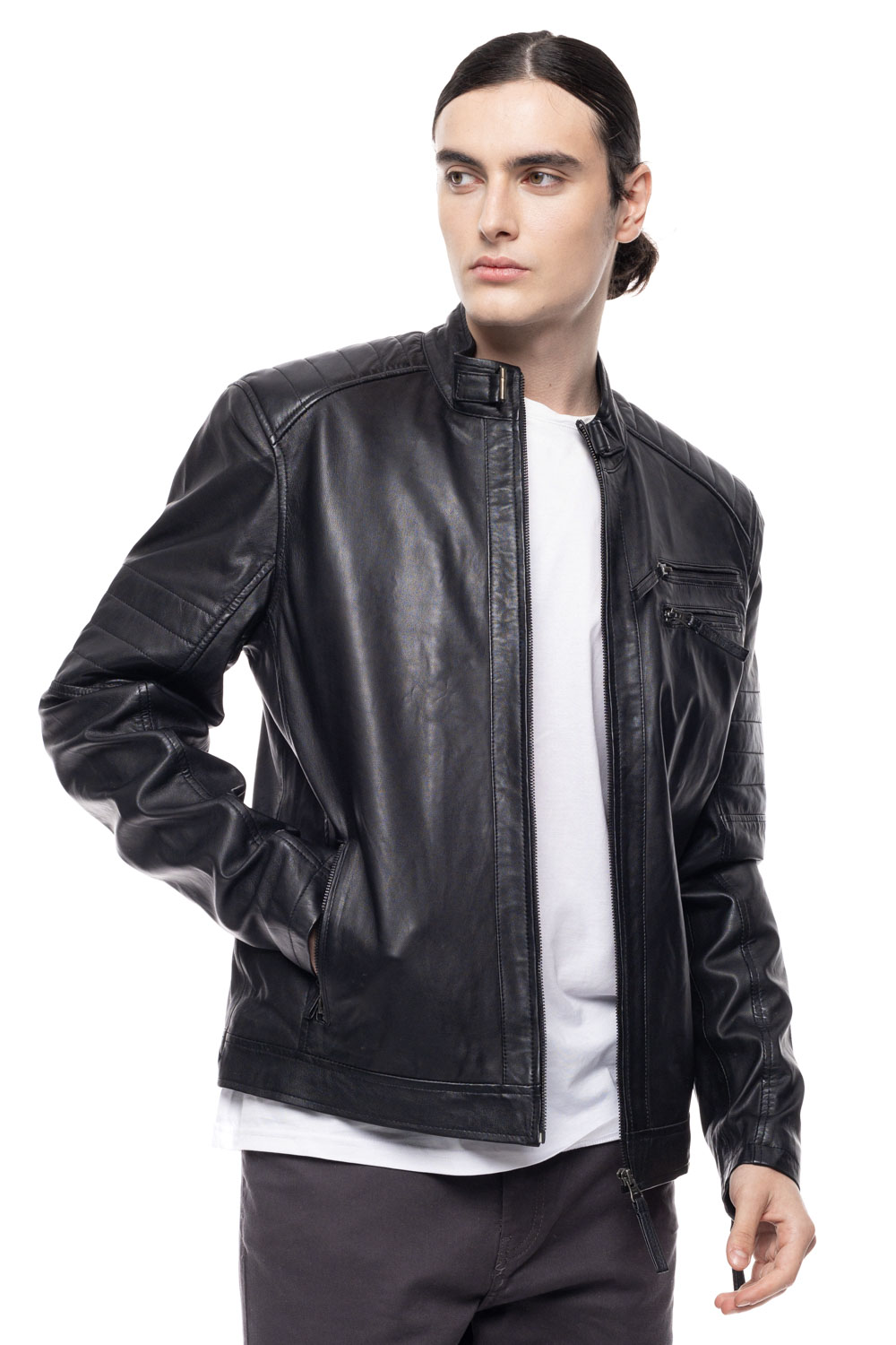 ΔΕΡΜΑΤΙΝΟ ΑΝΔΡΙΚΟ ΜΠΟΥΦΑΝ ΚΩΔΙΚΟΣ: 49-M-1123-4 (BLACK) - Image 6