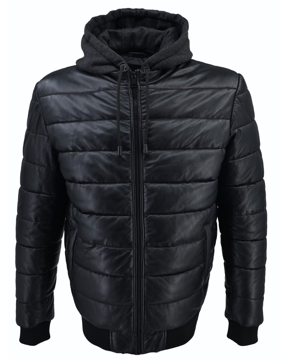 ΔΕΡΜΑΤΙΝΟ ΑΝΔΡΙΚΟ PUFFER ΜΠΟΥΦΑΝ ΚΩΔΙΚΟΣ: 61-M-9011 (BLACK) - Image 8