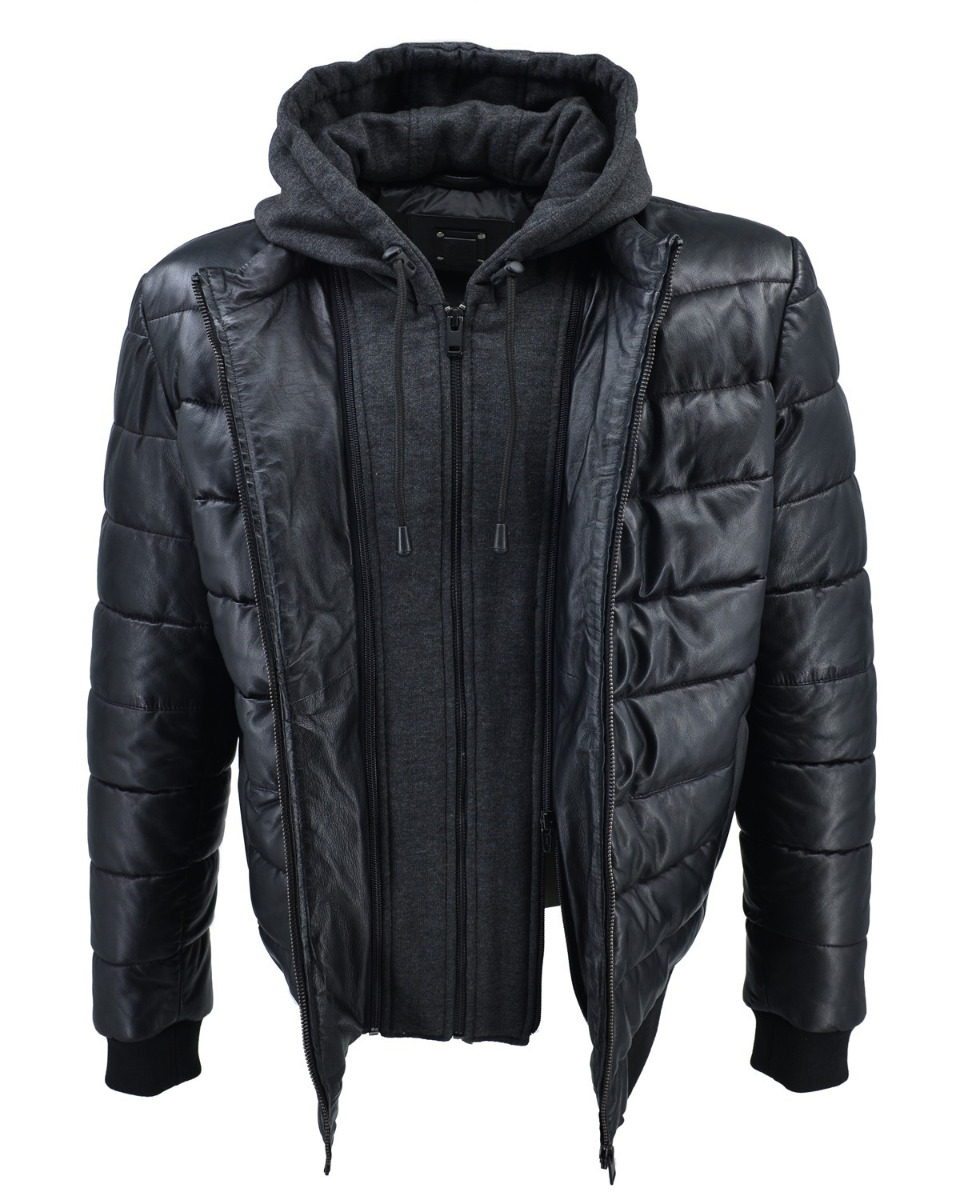 ΔΕΡΜΑΤΙΝΟ ΑΝΔΡΙΚΟ PUFFER ΜΠΟΥΦΑΝ ΚΩΔΙΚΟΣ: 61-M-9011 (BLACK) - Image 10