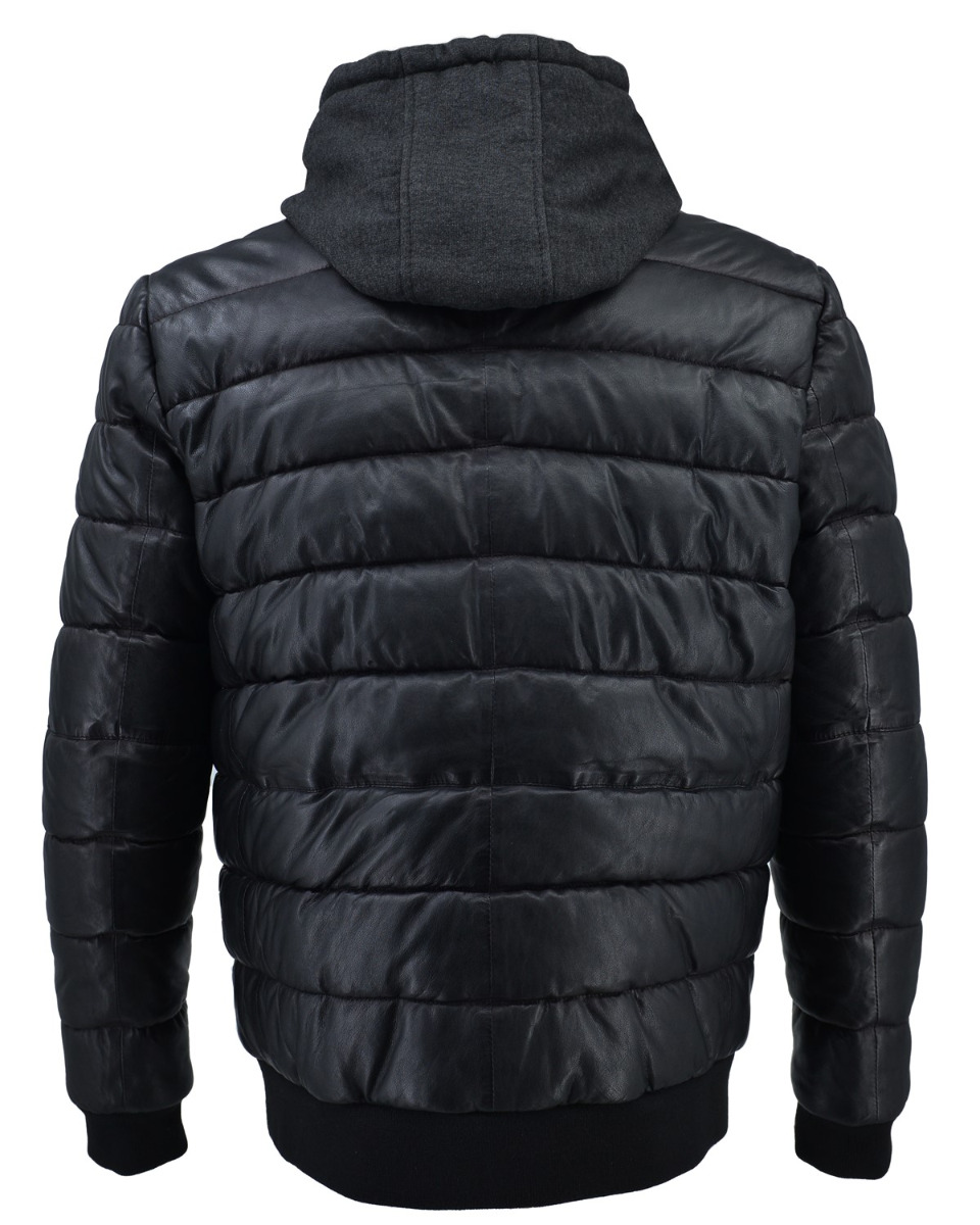 ΔΕΡΜΑΤΙΝΟ ΑΝΔΡΙΚΟ PUFFER ΜΠΟΥΦΑΝ ΚΩΔΙΚΟΣ: 61-M-9011 (BLACK) - Image 13