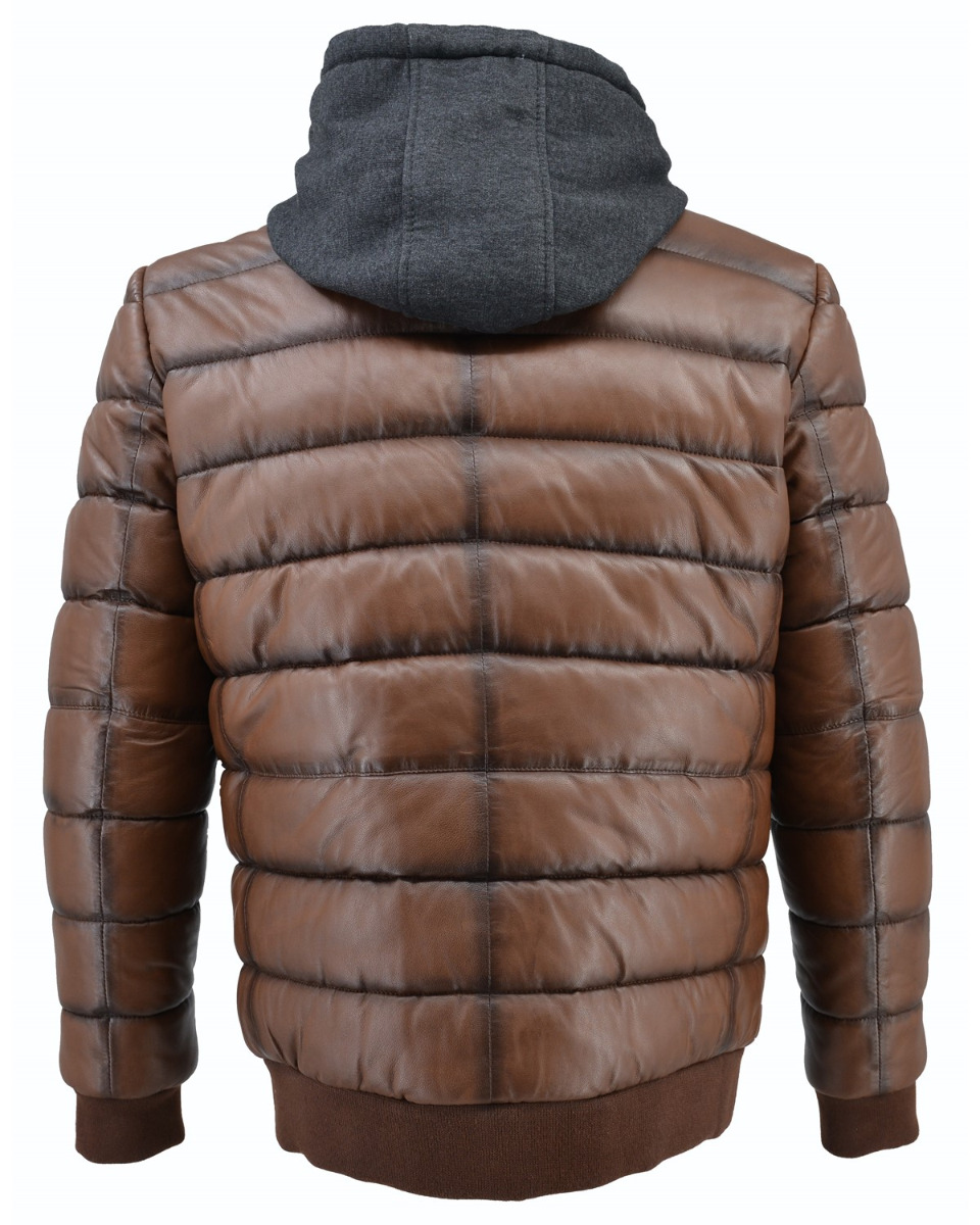 ΔΕΡΜΑΤΙΝΟ ΑΝΔΡΙΚΟ PUFFER ΜΠΟΥΦΑΝ ΚΩΔΙΚΟΣ: 61-M-9011 (COGNAC) - Image 11