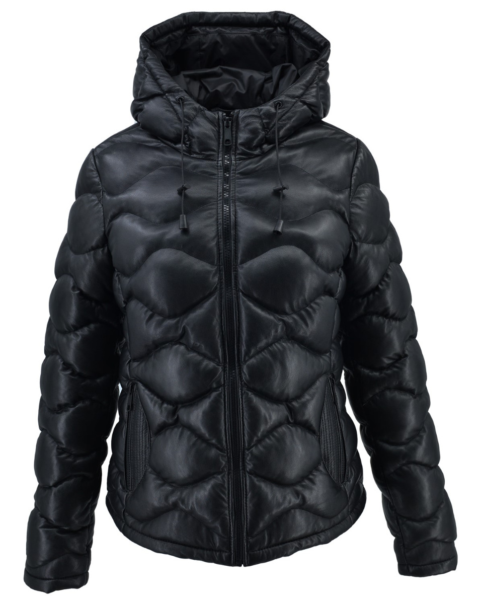 ΔΕΡΜΑΤΙΝΟ ΓΥΝΑΙΚΕΙΟ PUFFER ΜΠΟΥΦΑΝ ΚΩΔΙΚΟΣ: 61-W-1123 (BLACK) - Image 6