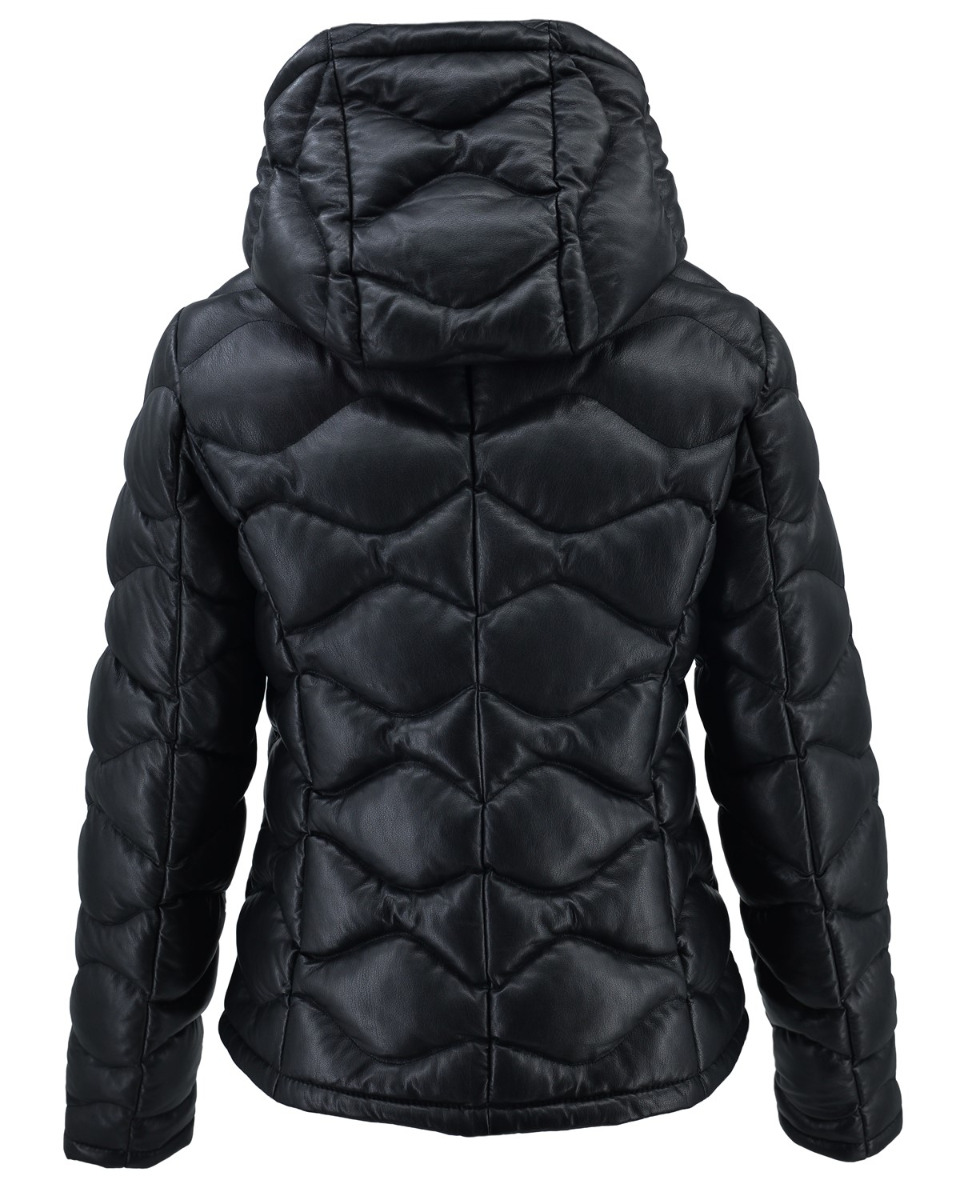 ΔΕΡΜΑΤΙΝΟ ΓΥΝΑΙΚΕΙΟ PUFFER ΜΠΟΥΦΑΝ ΚΩΔΙΚΟΣ: 61-W-1123 (BLACK) - Image 9