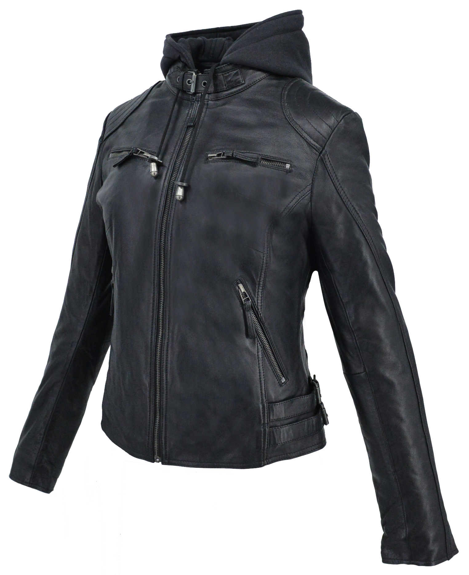 ΔΕΡΜΑΤΙΝΟ ΓΥΝΑΙΚΕΙΟ ΜΠΟΥΦΑΝ ΚΩΔΙΚΟΣ: 37-W-ELEN-HOOD (BLACK) - Image 9