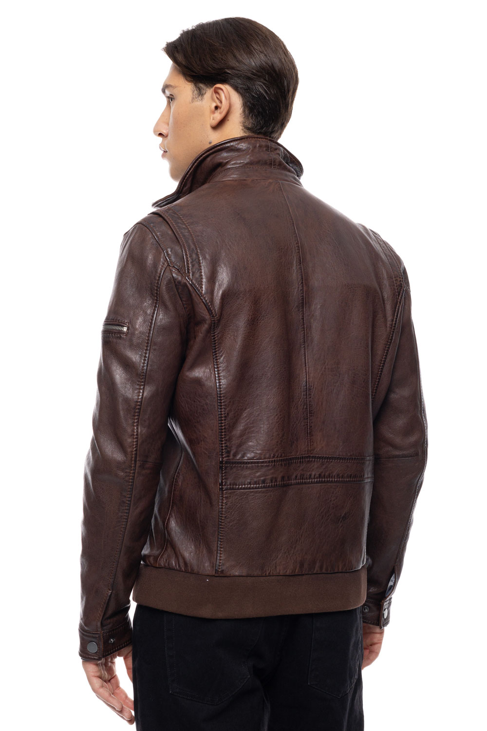 ΔΕΡΜΑΤΙΝΟ ΑΝΔΡΙΚΟ ΜΠΟΥΦΑΝ ΚΩΔΙΚΟΣ: 61-M-1125 (BROWN) - Image 4