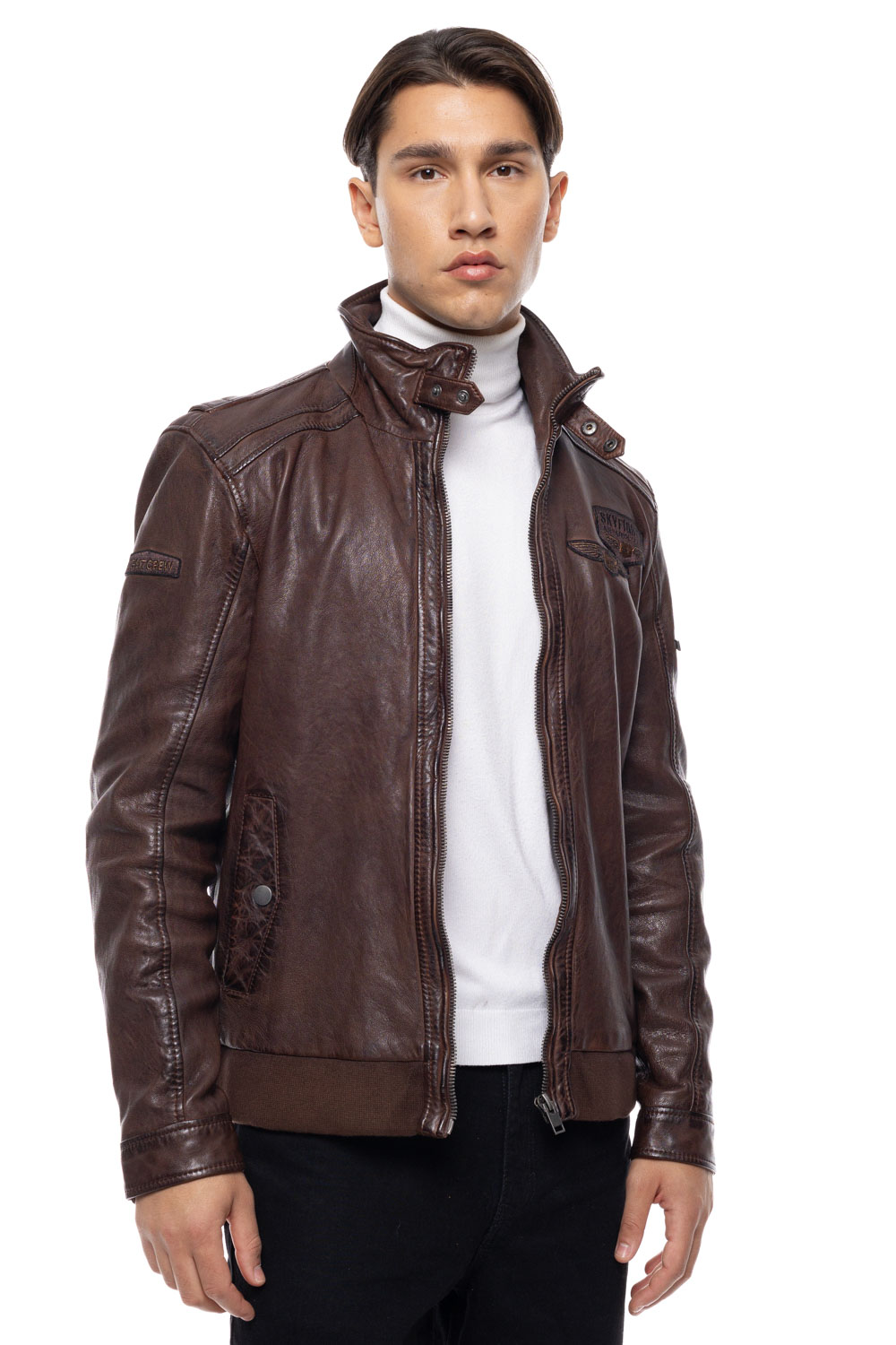 ΔΕΡΜΑΤΙΝΟ ΑΝΔΡΙΚΟ ΜΠΟΥΦΑΝ ΚΩΔΙΚΟΣ: 61-M-1125 (BROWN) - Image 5