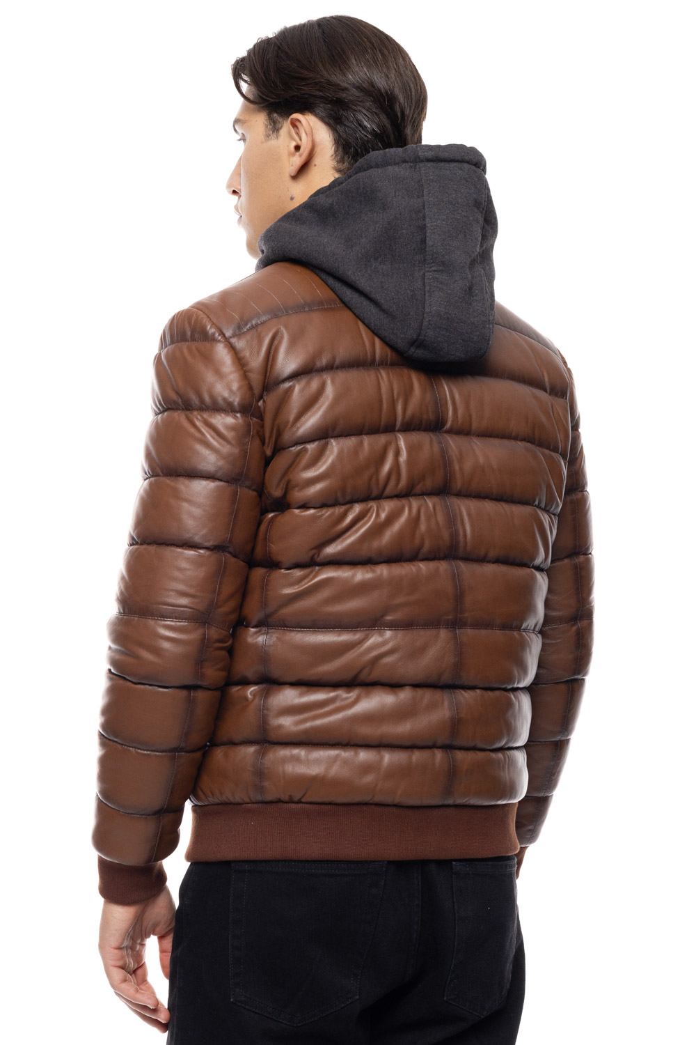 ΔΕΡΜΑΤΙΝΟ ΑΝΔΡΙΚΟ PUFFER ΜΠΟΥΦΑΝ ΚΩΔΙΚΟΣ: 61-M-9011 (COGNAC) - Image 4