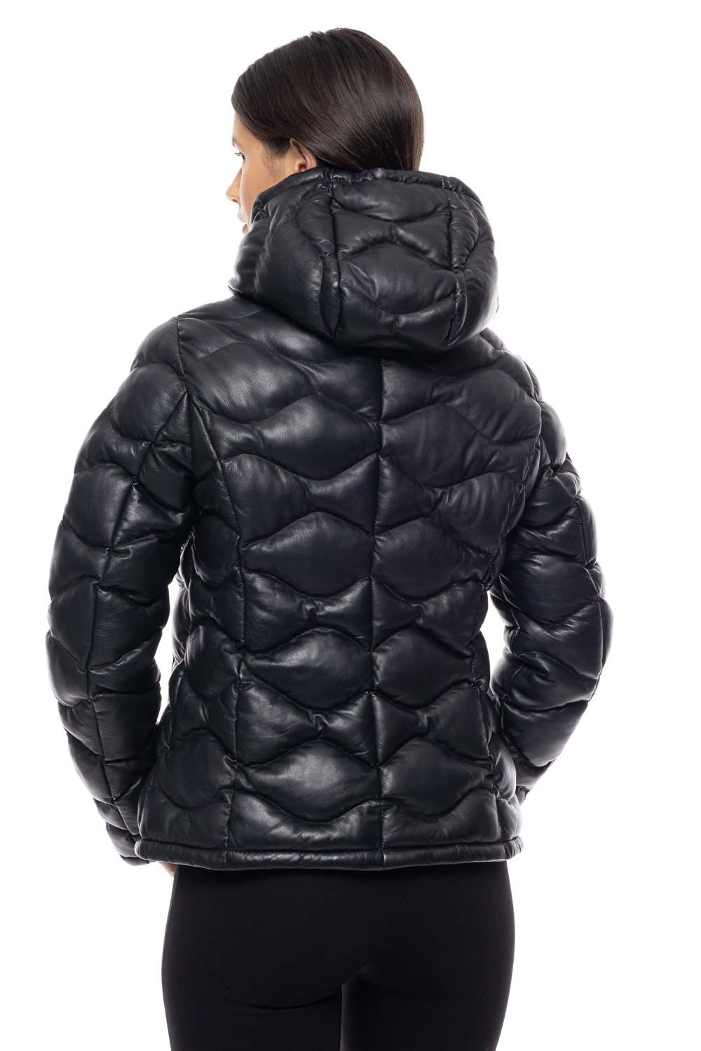 ΔΕΡΜΑΤΙΝΟ ΓΥΝΑΙΚΕΙΟ PUFFER ΜΠΟΥΦΑΝ ΚΩΔΙΚΟΣ: 61-W-1123 (BLACK) - Image 4
