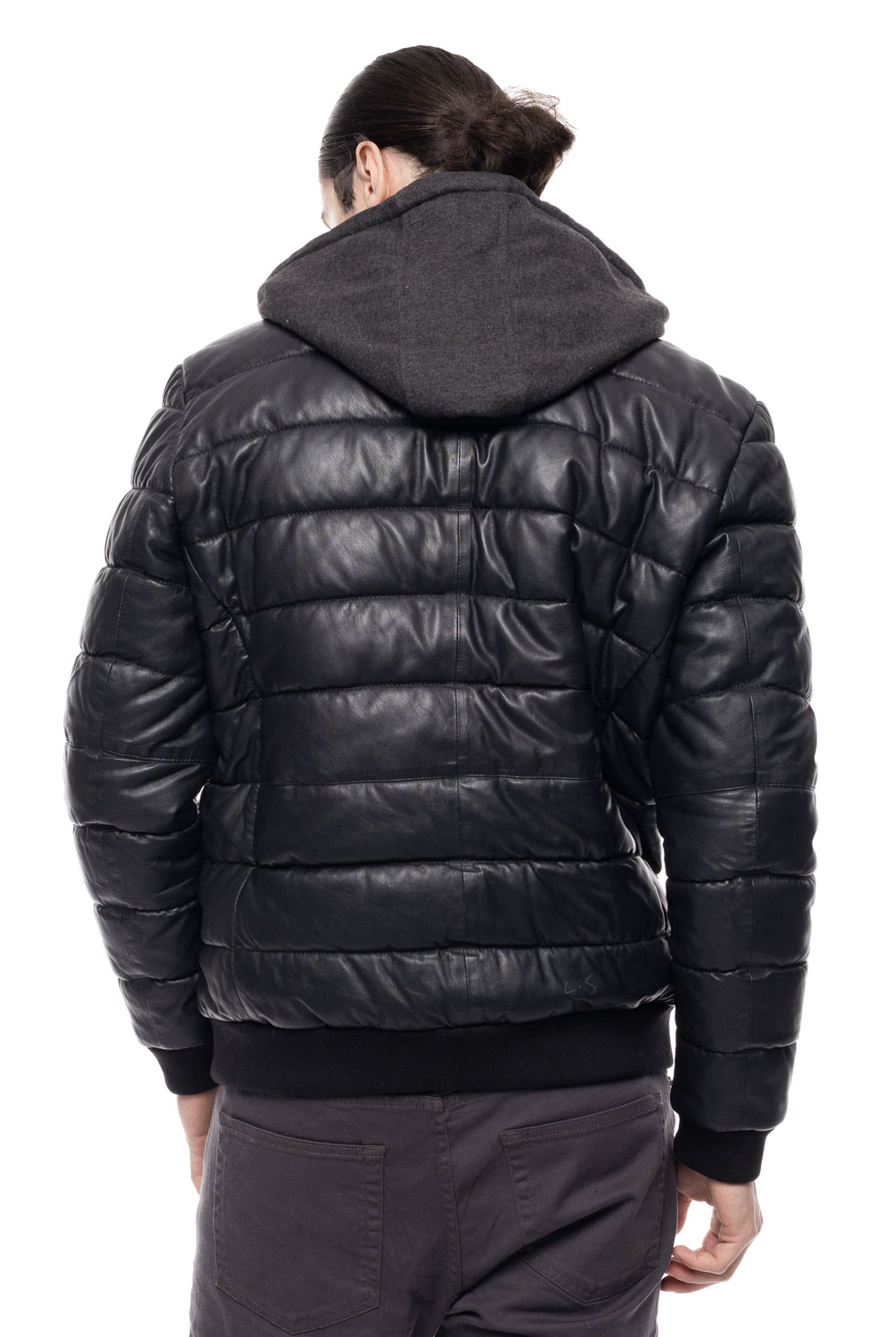 ΔΕΡΜΑΤΙΝΟ ΑΝΔΡΙΚΟ PUFFER ΜΠΟΥΦΑΝ ΚΩΔΙΚΟΣ: 61-M-9011 (BLACK) - Image 5