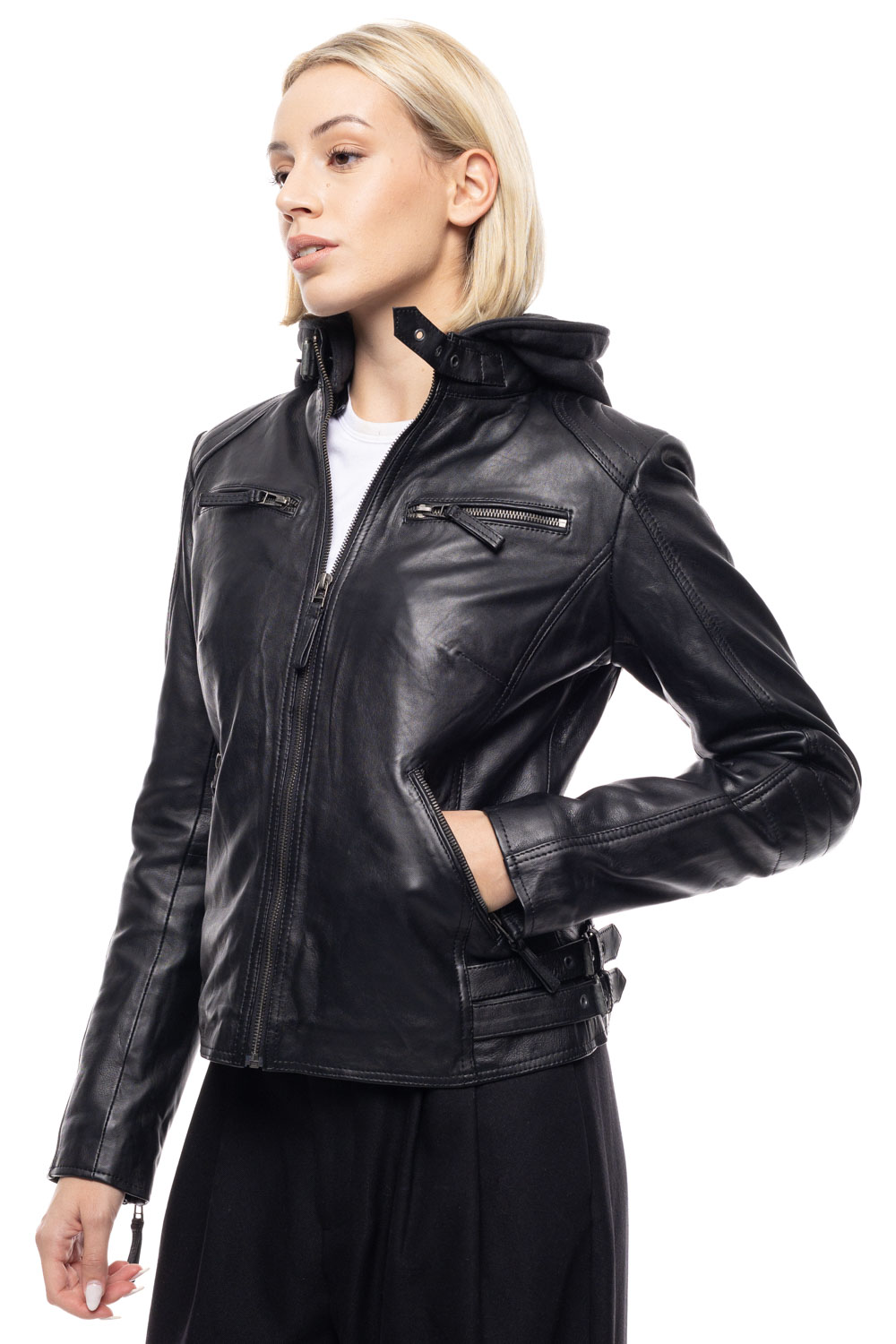 ΔΕΡΜΑΤΙΝΟ ΓΥΝΑΙΚΕΙΟ ΜΠΟΥΦΑΝ ΚΩΔΙΚΟΣ: 37-W-ELEN-HOOD (BLACK)