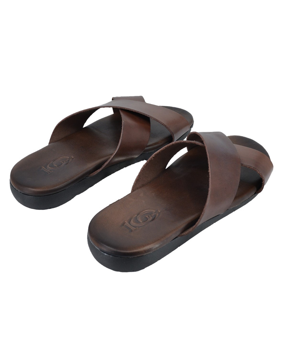 ΔΕΡΜΑΤΙΝΕΣ ΑΝΔΡΙΚΕΣ ΠΑΝΤΟΦΛΕΣ: 56-M-6/16 (BROWN) - Image 5