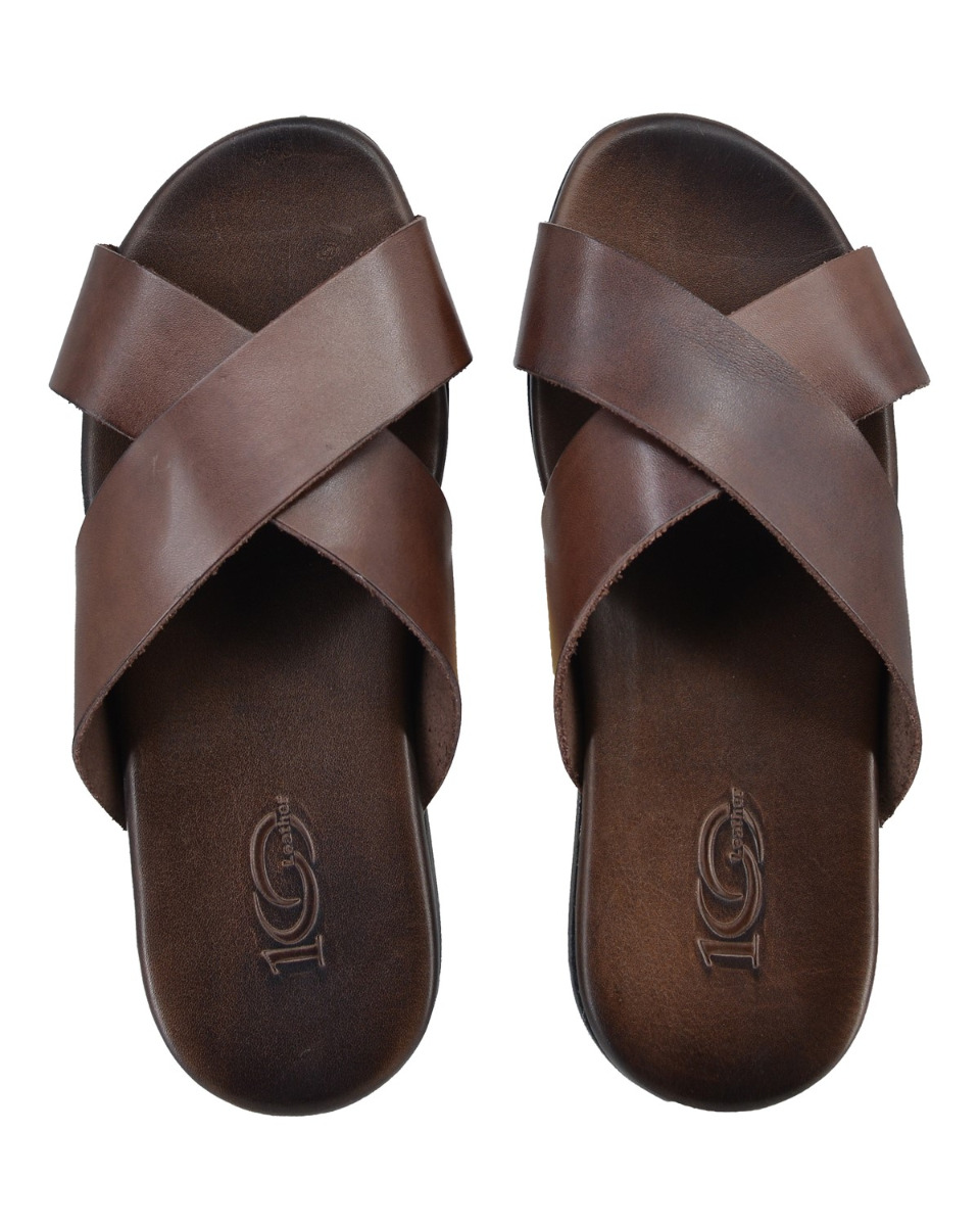 ΔΕΡΜΑΤΙΝΕΣ ΑΝΔΡΙΚΕΣ ΠΑΝΤΟΦΛΕΣ: 56-M-6/16 (BROWN) - Image 3