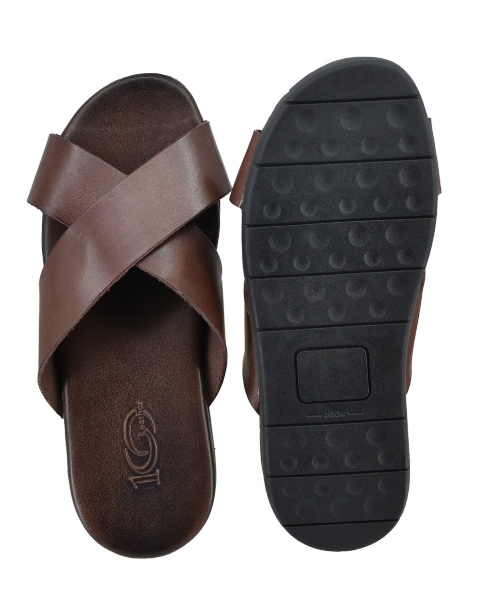 ΔΕΡΜΑΤΙΝΕΣ ΑΝΔΡΙΚΕΣ ΠΑΝΤΟΦΛΕΣ: 56-M-6/16 (BROWN) - Image 6