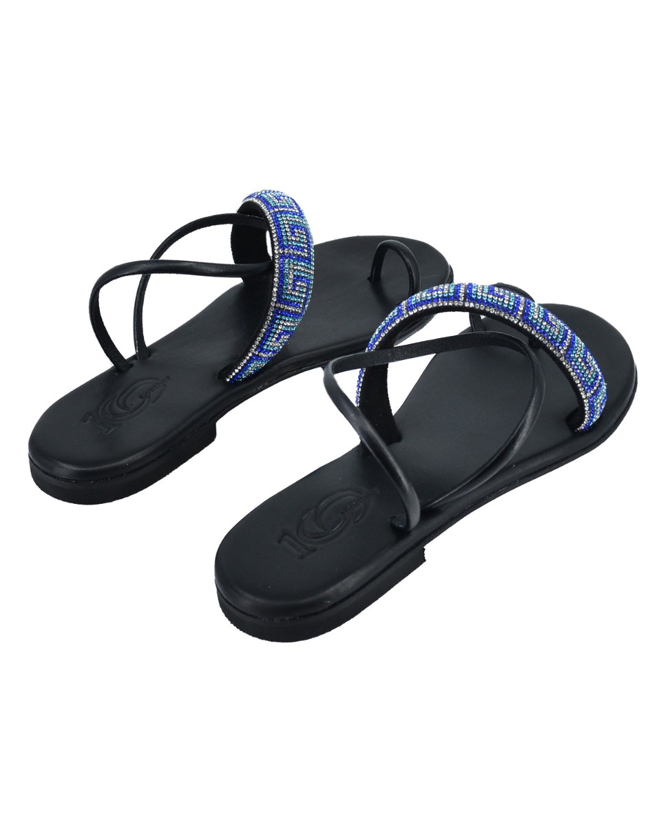 ΔΕΡΜΑΤΙΝΕΣ ΓΥΝΑΙΚΕΙΕΣ ΠΑΝΤΟΦΛΕΣ: 56-W-17/22 (STRASS-BLUE) - Image 5