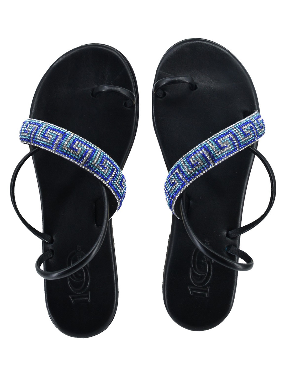 ΔΕΡΜΑΤΙΝΕΣ ΓΥΝΑΙΚΕΙΕΣ ΠΑΝΤΟΦΛΕΣ: 56-W-17/22 (STRASS-BLUE) - Image 3
