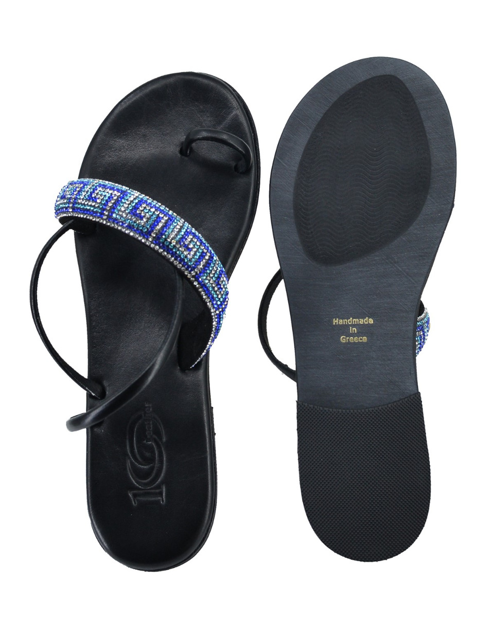 ΔΕΡΜΑΤΙΝΕΣ ΓΥΝΑΙΚΕΙΕΣ ΠΑΝΤΟΦΛΕΣ: 56-W-17/22 (STRASS-BLUE) - Image 6