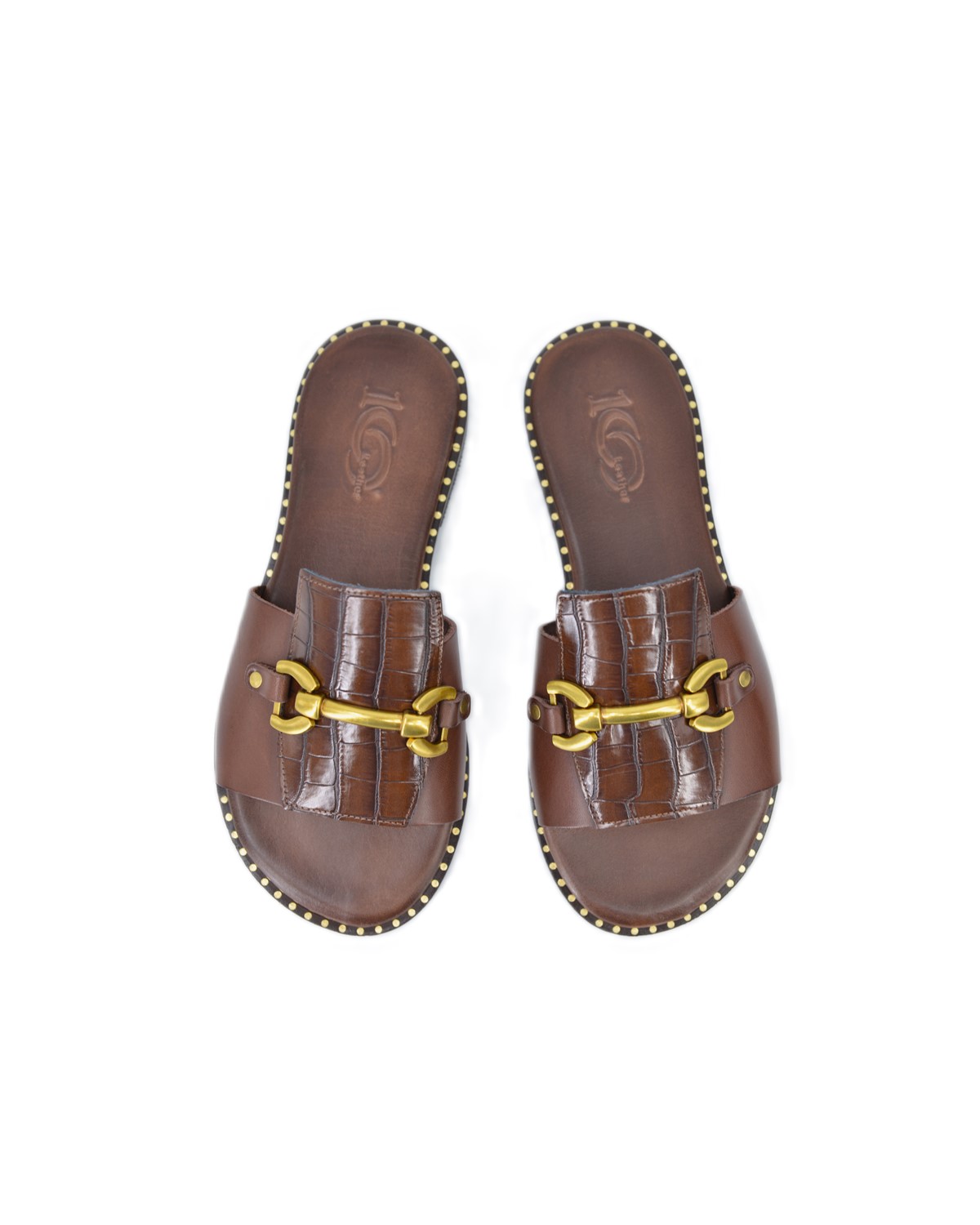 ΔΕΡΜΑΤΙΝΕΣ ΓΥΝΑΙΚΕΙΕΣ ΠΑΝΤΟΦΛΕΣ: 56-W-23/21 (CROCO-BROWN) - Image 3
