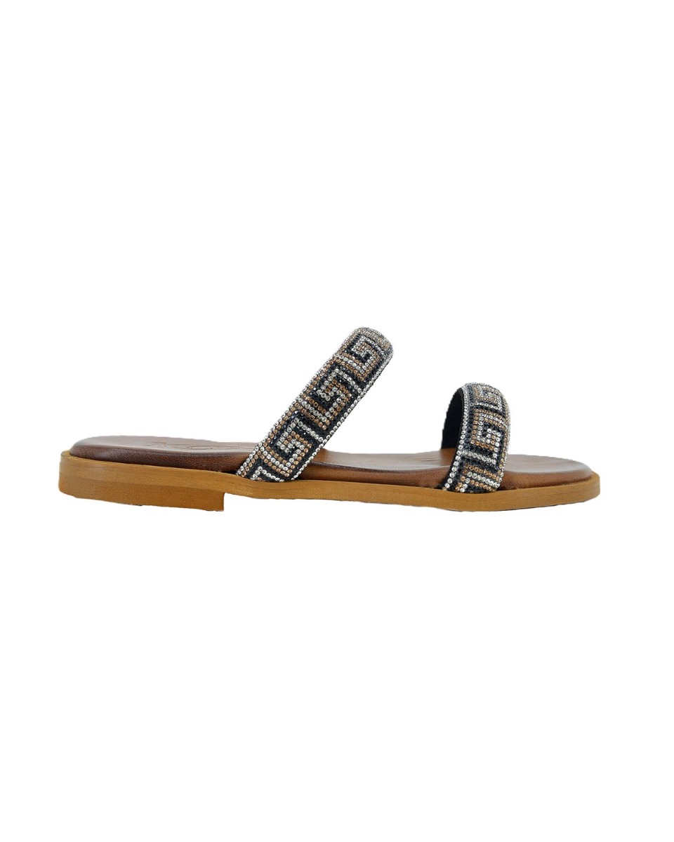 ΔΕΡΜΑΤΙΝΕΣ ΓΥΝΑΙΚΕΙΕΣ ΠΑΝΤΟΦΛΕΣ: 56-W-98/24 (STRASS-BLACK) - Image 3