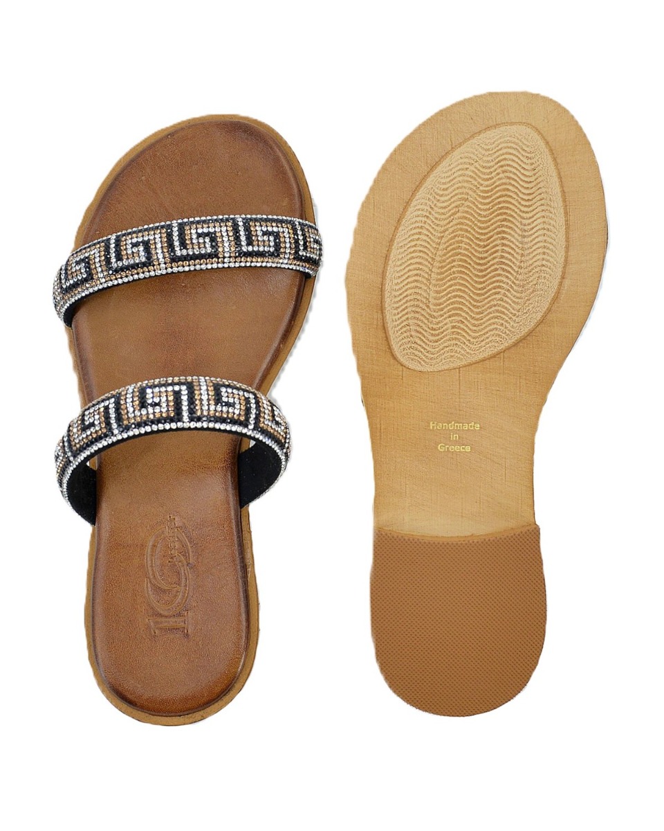 ΔΕΡΜΑΤΙΝΕΣ ΓΥΝΑΙΚΕΙΕΣ ΠΑΝΤΟΦΛΕΣ: 56-W-98/24 (STRASS-BLACK) - Image 6
