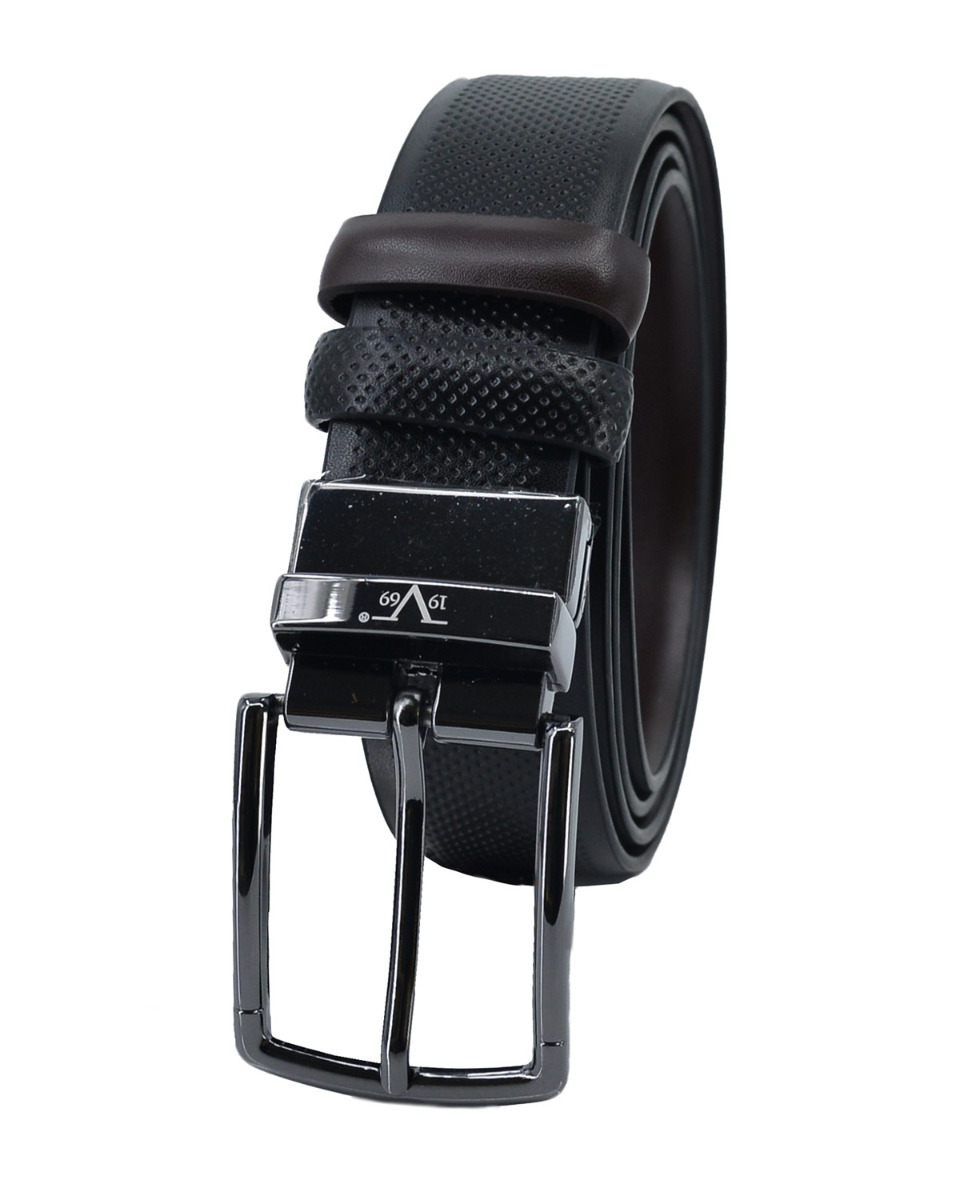 ΔΕΡΜΑΤΙΝΗ ΖΩΝΗ ΔΙΠΛΗΣ ΟΨΗΣ ΚΩΔΙΚΟΣ: 35-BELT-9661 (BLACK-BROWN)