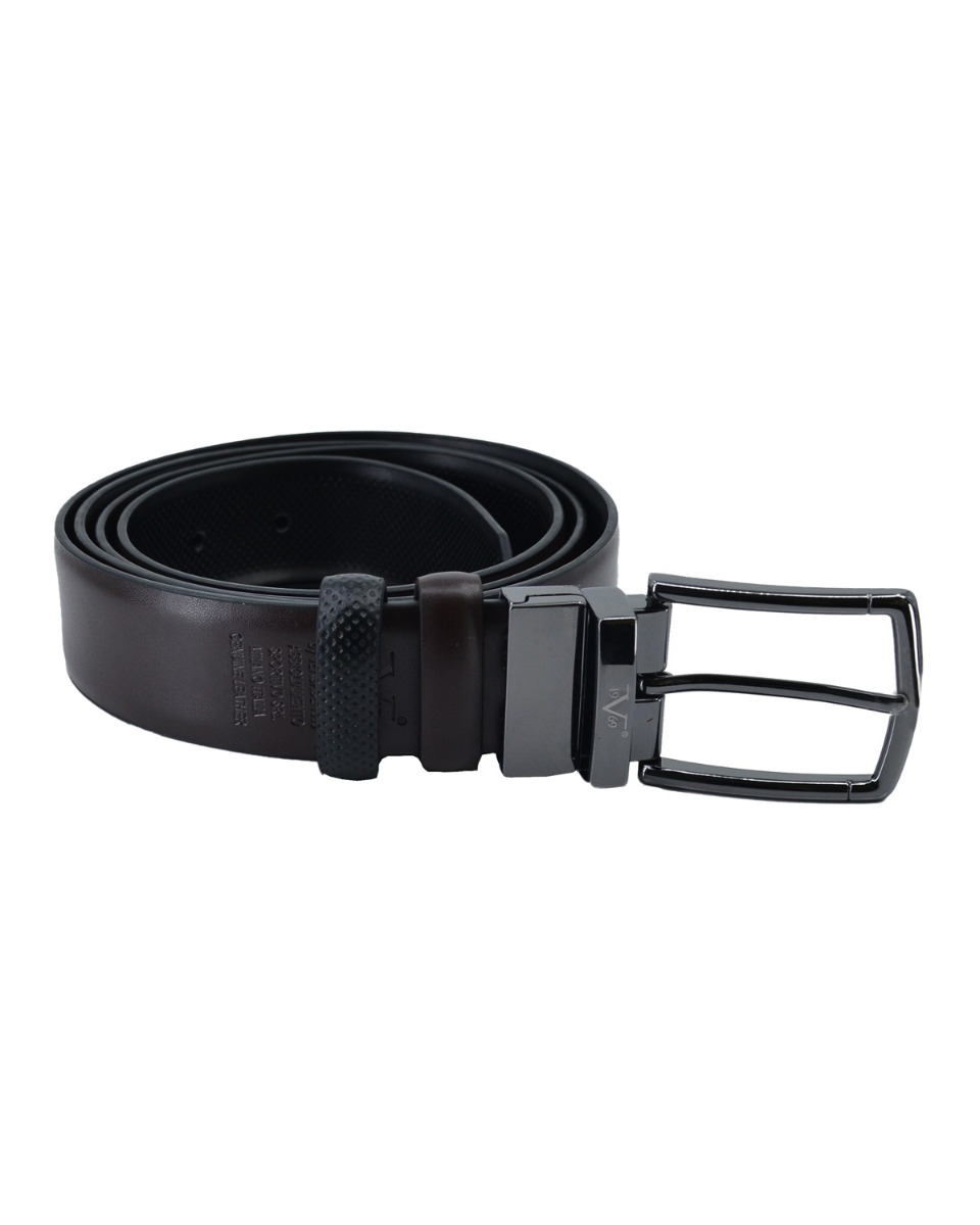 ΔΕΡΜΑΤΙΝΗ ΖΩΝΗ ΔΙΠΛΗΣ ΟΨΗΣ ΚΩΔΙΚΟΣ: 35-BELT-9661 (BLACK-BROWN) - Image 4