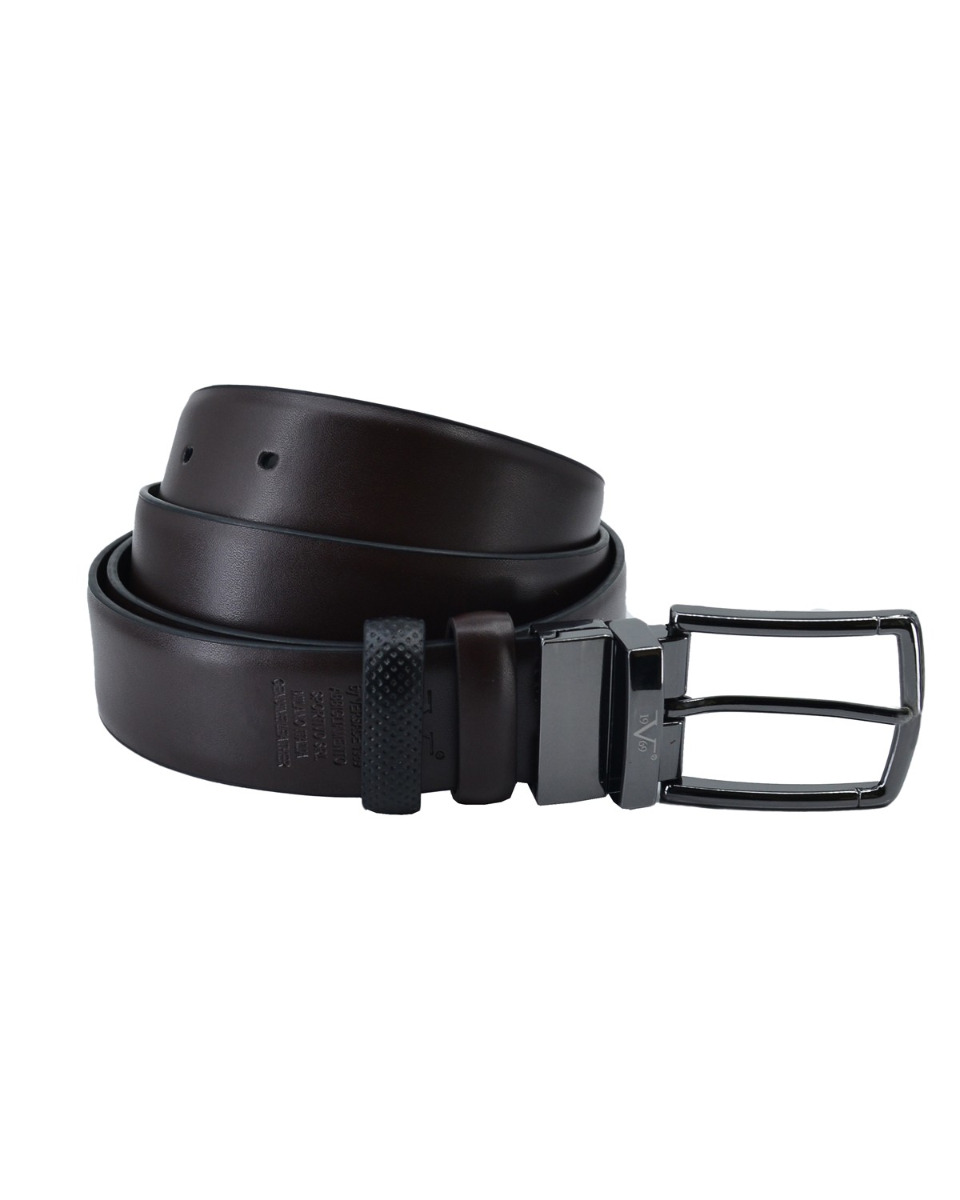 ΔΕΡΜΑΤΙΝΗ ΖΩΝΗ ΔΙΠΛΗΣ ΟΨΗΣ ΚΩΔΙΚΟΣ: 35-BELT-9661 (BLACK-BROWN) - Image 5