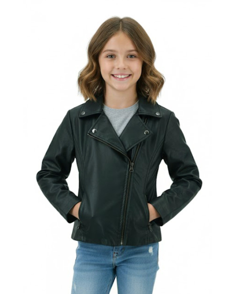 ΔΕΡΜΑΤΙΝΟ ΠΑΙΔΙΚΟ ΜΠΟΥΦΑΝ ΚΩΔΙΚΟΣ: 37-C-LADY-BIKER-KIDS (D.GREEN)