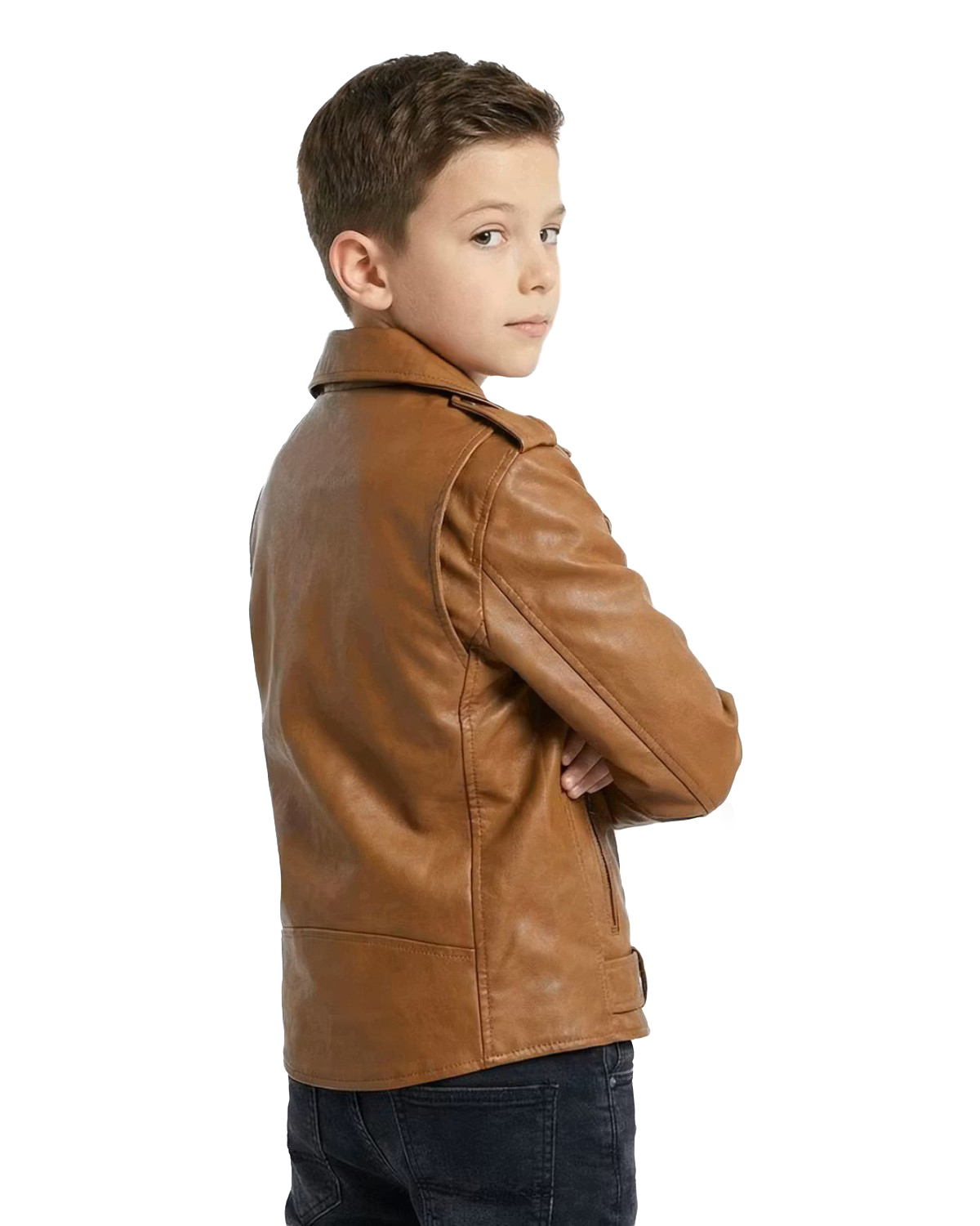 ΔΕΡΜΑΤΙΝΟ ΠΑΙΔΙΚΟ ΜΠΟΥΦΑΝ ΚΩΔΙΚΟΣ: 37-C-PERFECTO-KIDS (COGNAC) - Image 3