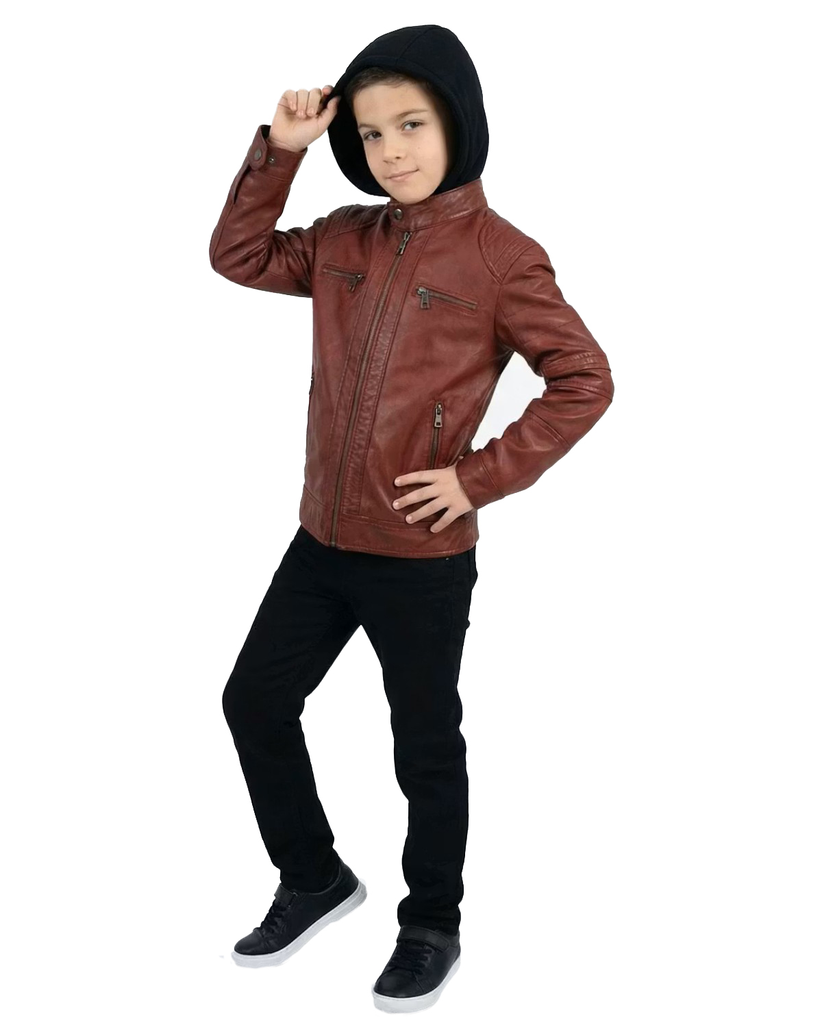 ΔΕΡΜΑΤΙΝΟ ΠΑΙΔΙΚΟ ΜΠΟΥΦΑΝ ΚΩΔΙΚΟΣ: 37-C-WILLIAM-KIDS (OX-BLOOD) - Image 3